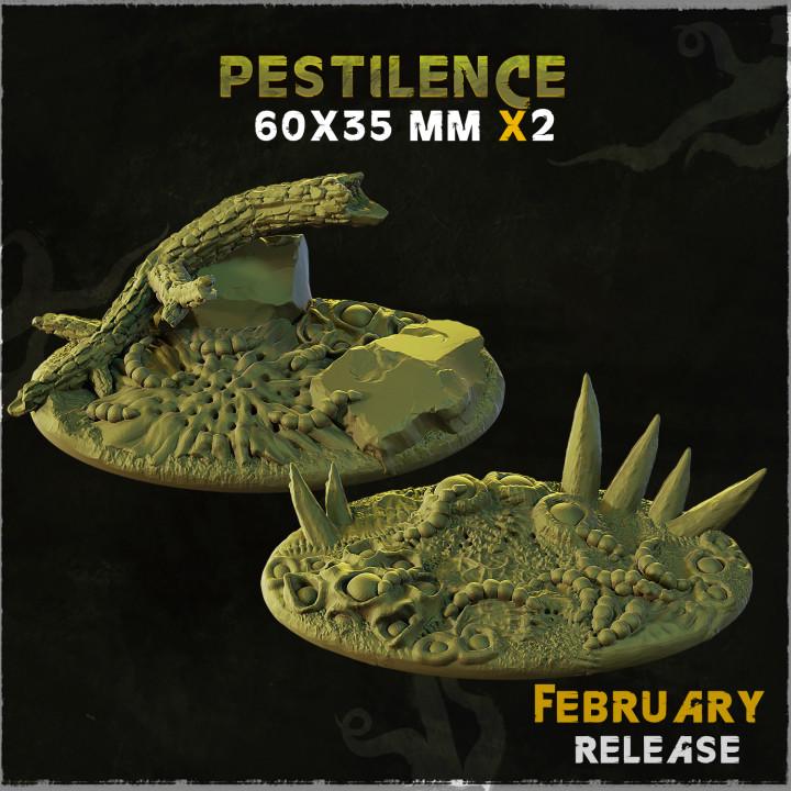 Pestilence Dark Fantasy Miniature Bases – 25mm 28mm 32mm 40mm Scenic Resin Bases for Tabletop Wargaming & RPG