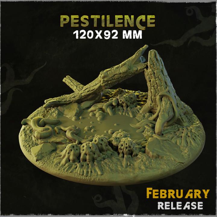 Pestilence Dark Fantasy Miniature Bases – 25mm 28mm 32mm 40mm Scenic Resin Bases for Tabletop Wargaming & RPG