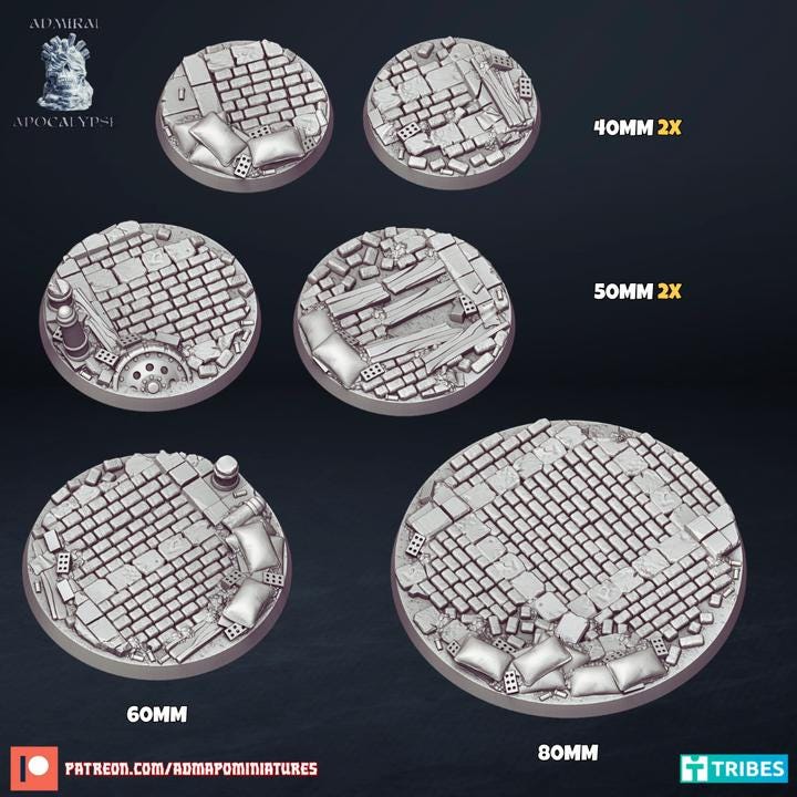 1914 Town Battlefield Miniature Bases – 25mm 28mm 32mm 40mm Scenic Resin Bases for Tabletop Wargaming & RPG