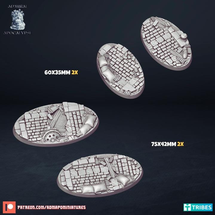 1914 Town Battlefield - Resin Printed Wargaming Bases