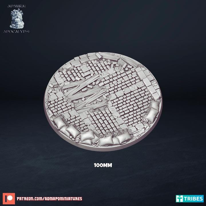 1914 Town Battlefield Miniature Bases – 25mm 28mm 32mm 40mm Scenic Resin Bases for Tabletop Wargaming & RPG