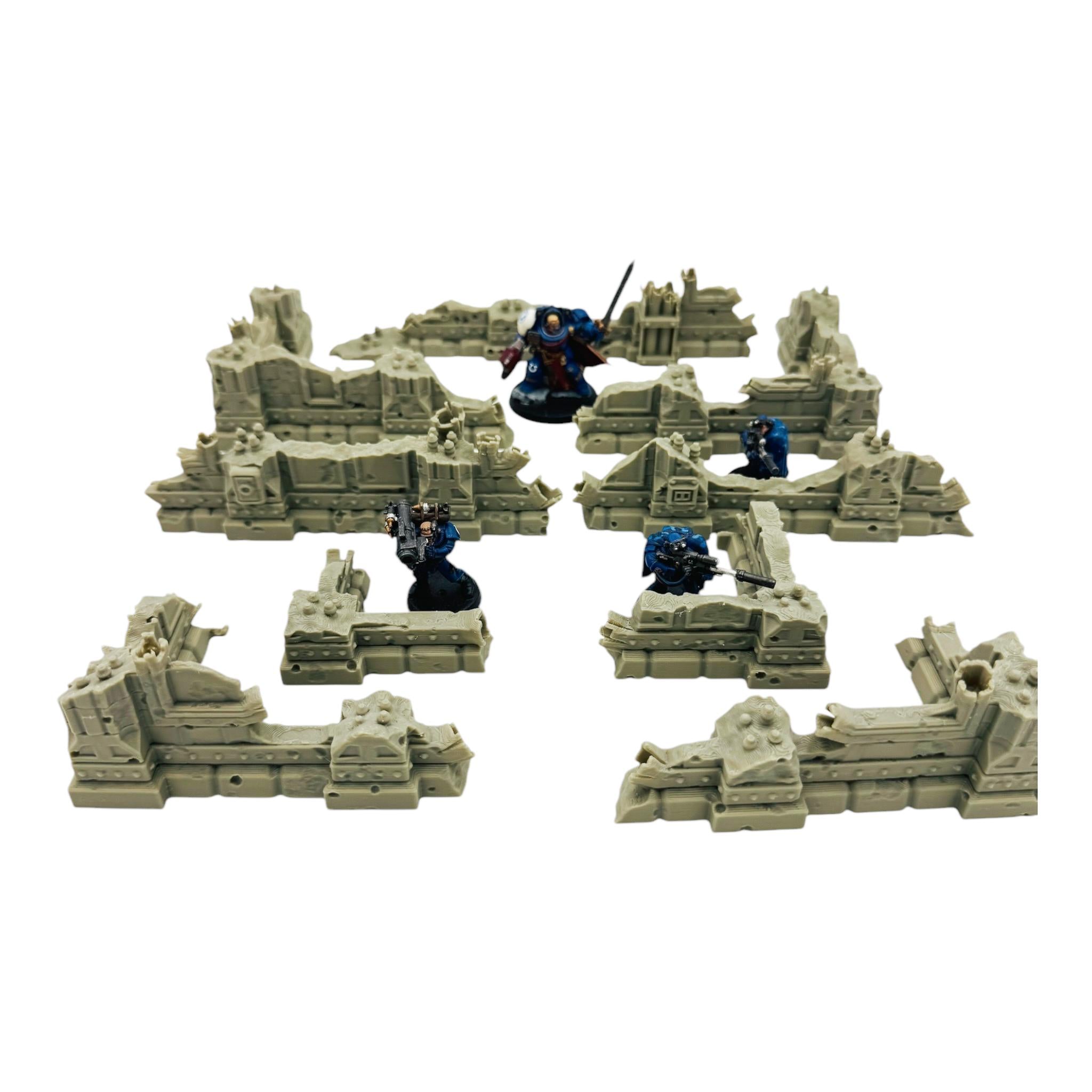 Grim Dark Ruins Ground Scatter / Terrain 4 Print / RPG and Wargame 3d Printed Tabletop Terrain / Licensed Printer