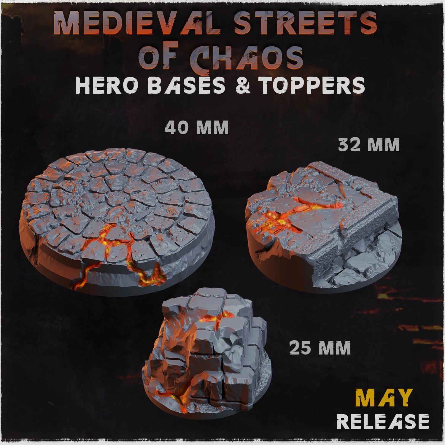 Medieval Streets of Chaos - Resin Printed Wargaming Bases