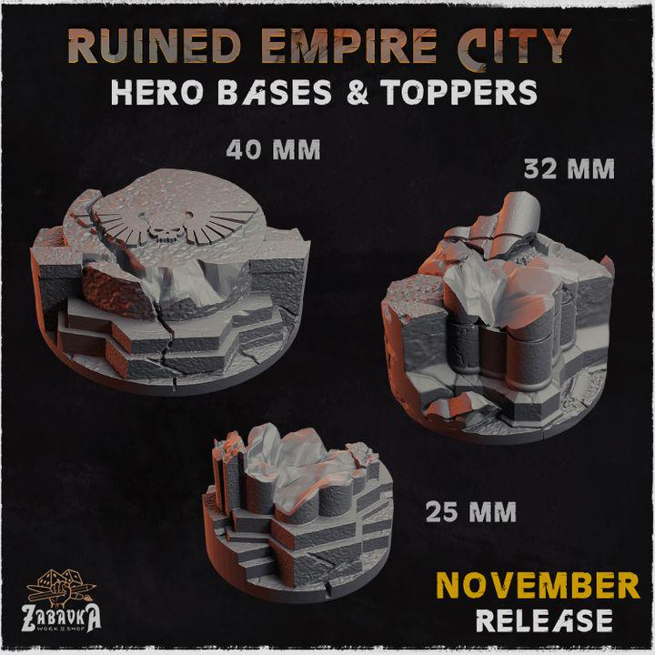 Ruined Empire - Resin Printed Wargaming Bases