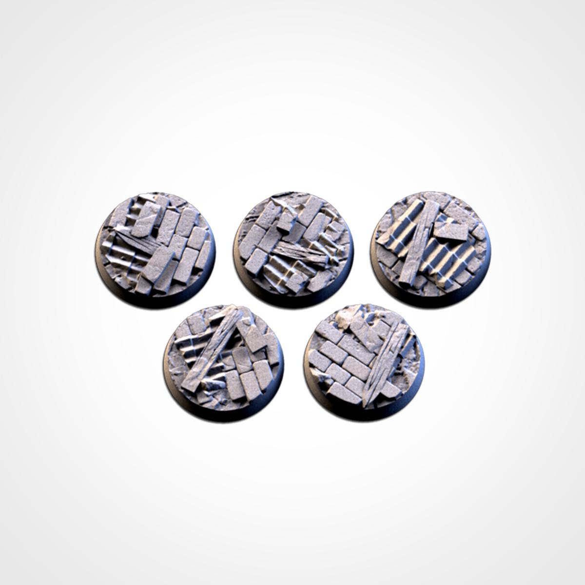 Ruined Factory Industrial Miniature Bases – 25mm 28mm 32mm 40mm Sci-Fi Scenic Resin Bases for Tabletop Wargaming & RPG