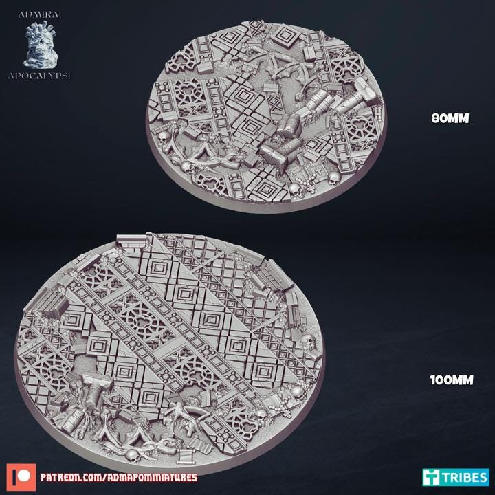 Cathedral Ruins Gothic Miniature Bases – 25mm 28mm 32mm 40mm Scenic Resin Bases for Tabletop Wargaming & RPG