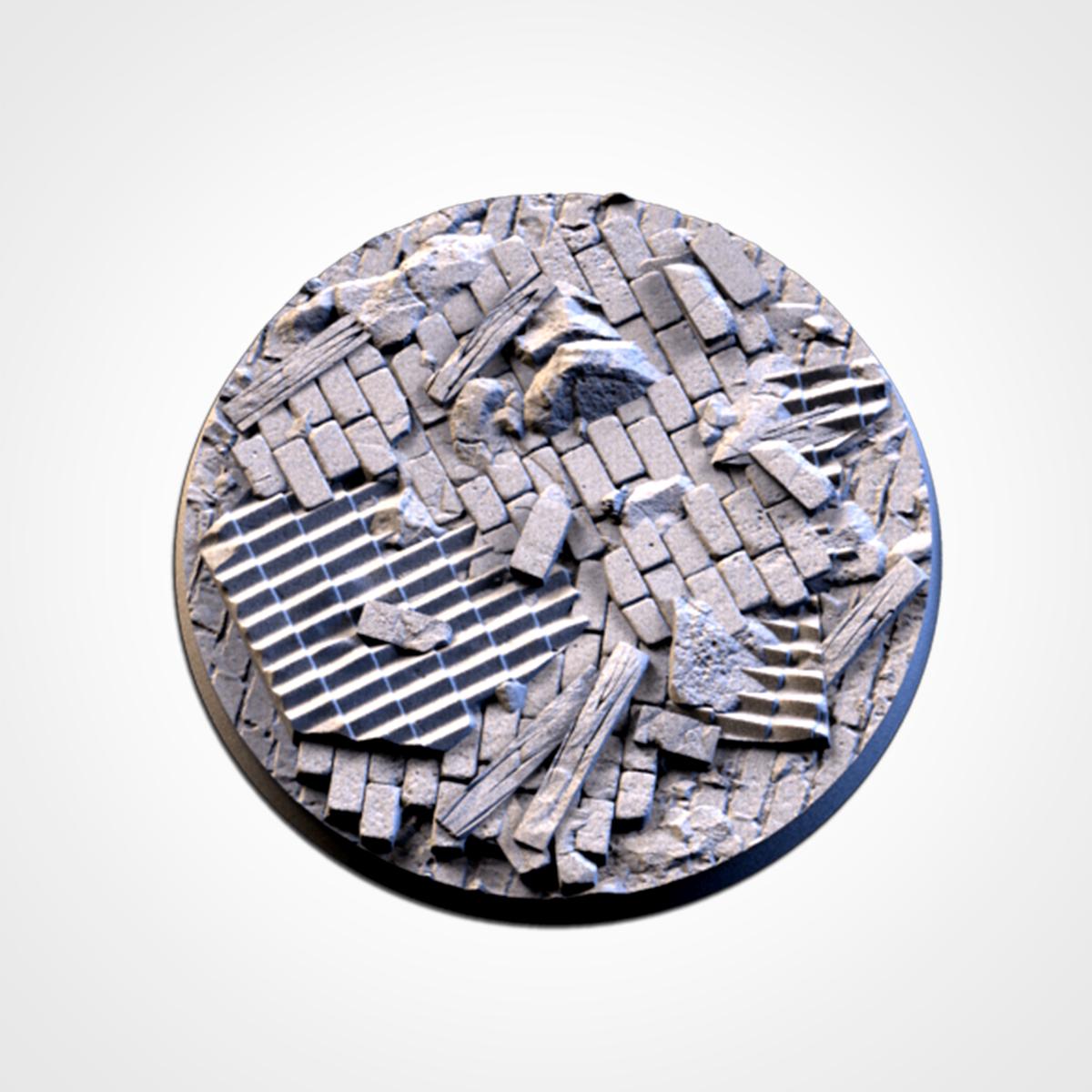 Ruined Factory Industrial Miniature Bases – 25mm 28mm 32mm 40mm Sci-Fi Scenic Resin Bases for Tabletop Wargaming & RPG