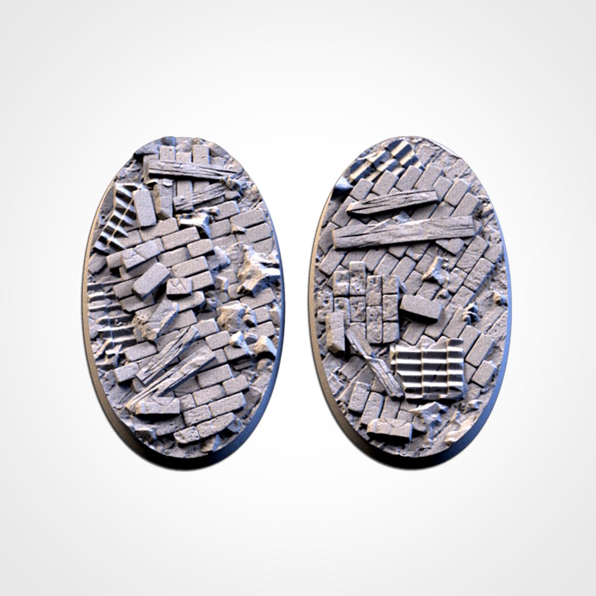Ruined Factory Industrial Miniature Bases – 25mm 28mm 32mm 40mm Sci-Fi Scenic Resin Bases for Tabletop Wargaming & RPG
