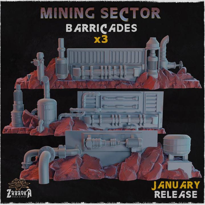 Mining Sector Miniature Bases – 25mm 28mm 32mm 40mm Industrial Sci-Fi Resin Bases for Tabletop Wargaming & RPG