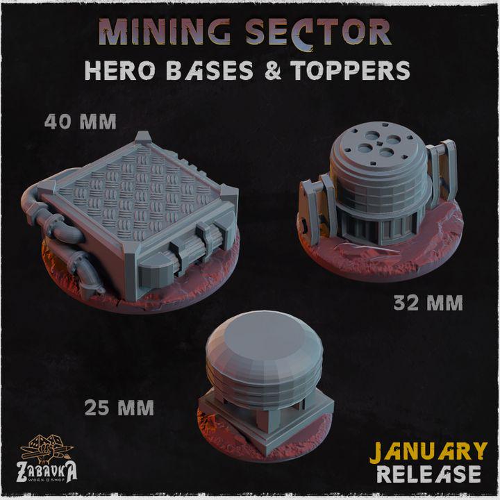 Mining Sector Miniature Bases – 25mm 28mm 32mm 40mm Industrial Sci-Fi Resin Bases for Tabletop Wargaming & RPG
