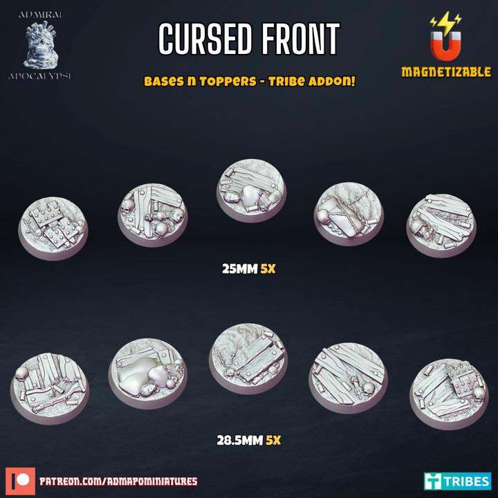 Grimdark Cursed Front Trench Miniature Bases – WW1 Themed Scenic Bases Wargaming for Tabletop RPG