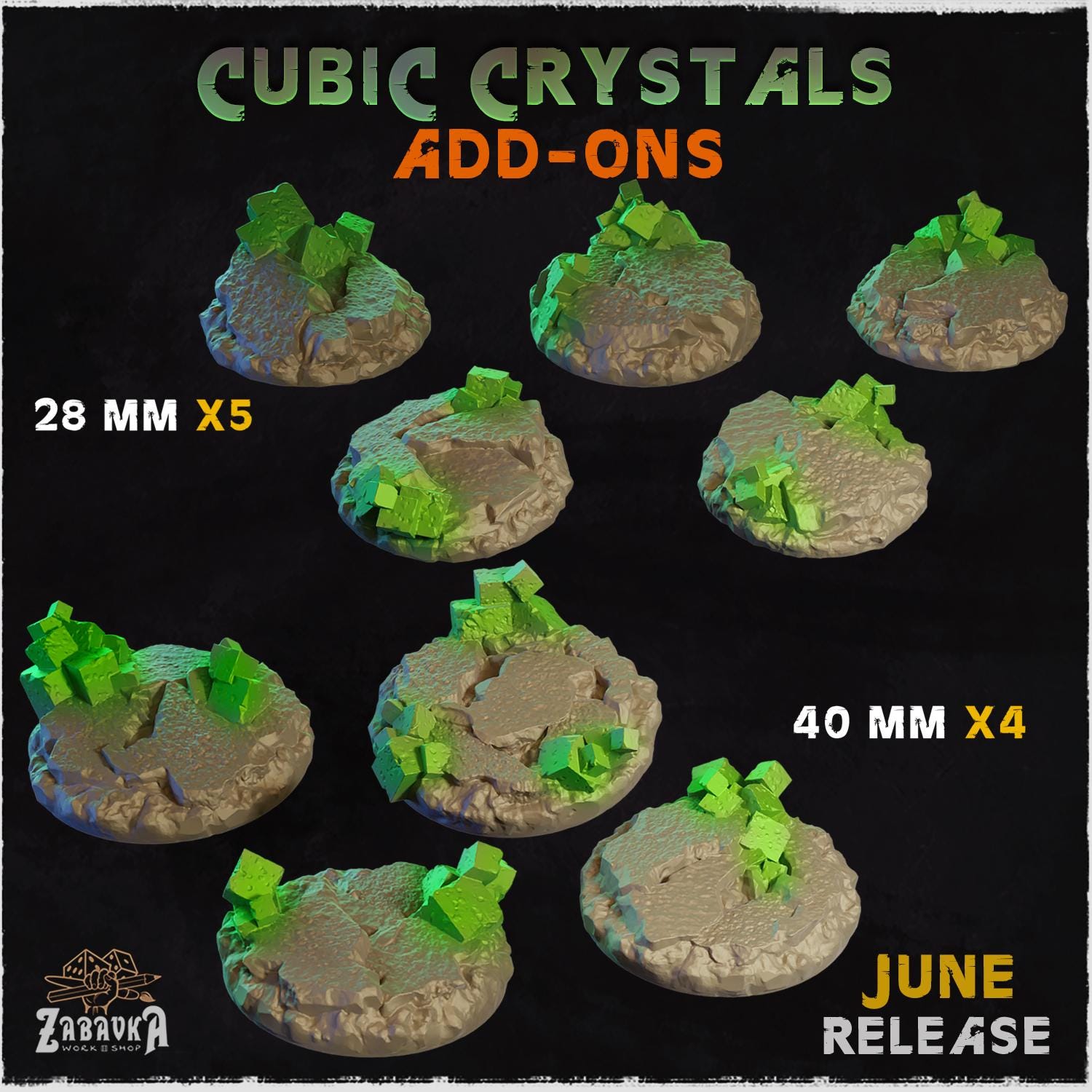 Cubic Crystal – Resin Miniature Bases