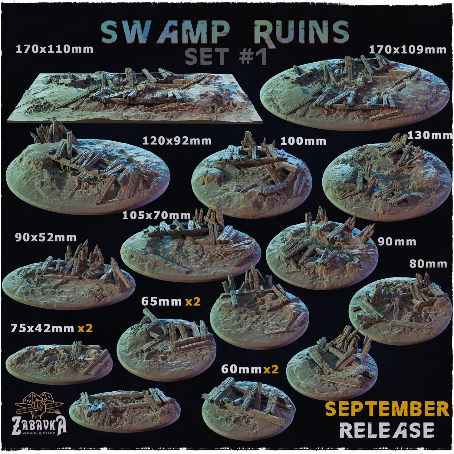 Swamp Ruins – Resin Miniature Bases