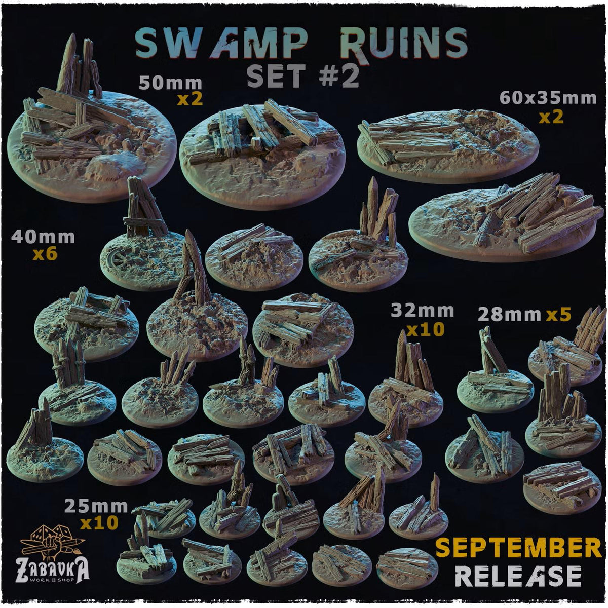 Swamp Ruins – Resin Miniature Bases