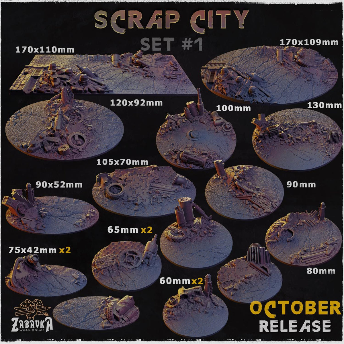Scrap City – Resin Miniature Bases