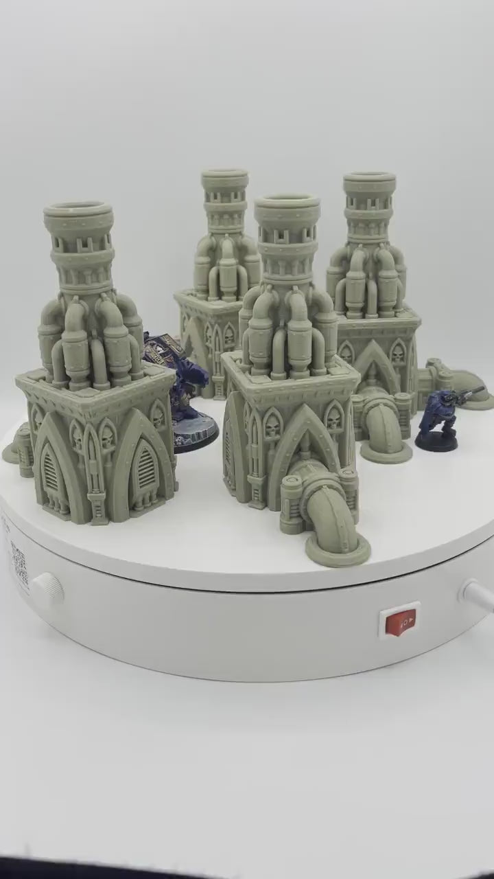 Outpost 21 - Smokestack Scatter Pack / Forbidden Prints /  RPG and Wargame 3d Printed Tabletop Terrain / Licensed Printer