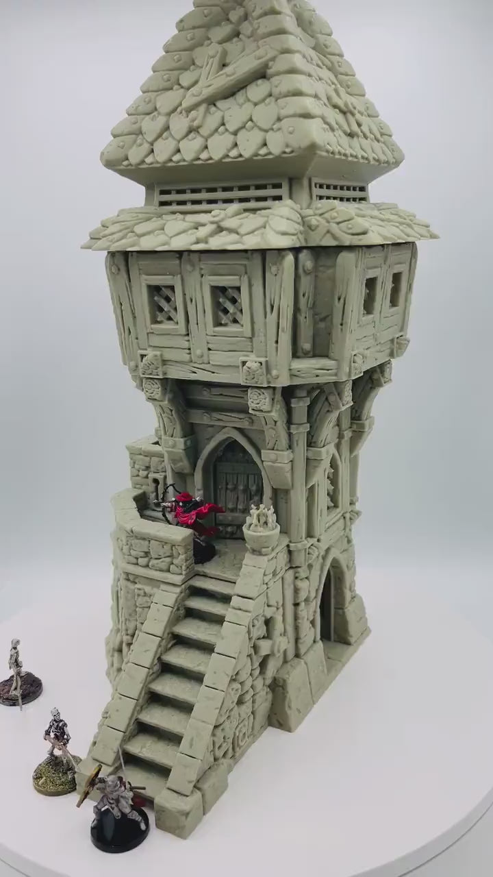 Guard Tower /  Strong Burgh / 28mm - 32mm Fantasy RPG Tabletop Terrain