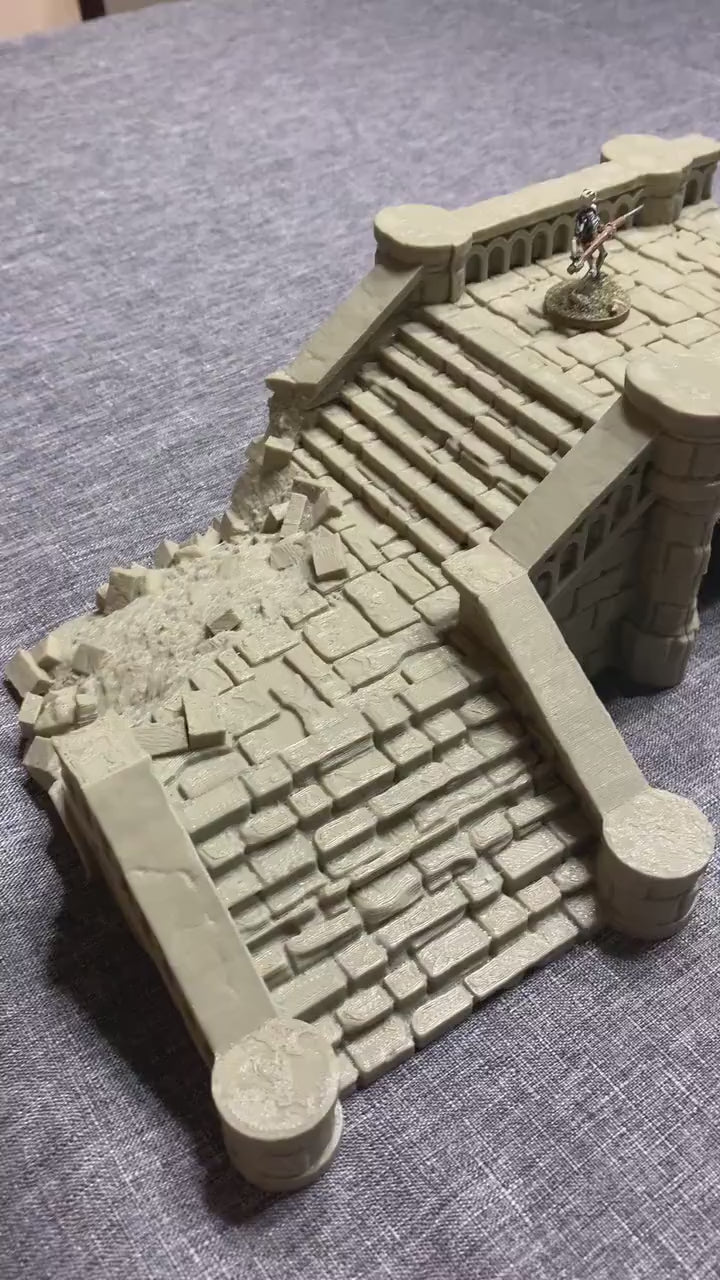 Arkenfel Modular Ruined Bridge 2 / Dark Realms Terrain /  RPG and Wargame 3d Printed Tabletop Terrain / Licensed Printer