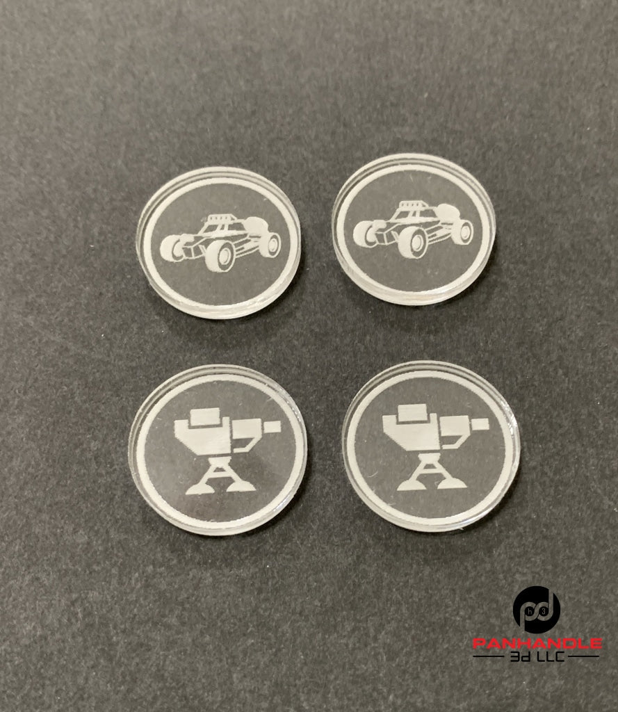 Gaslands Drop Templates / Laser Engraved / Multiple Colors /