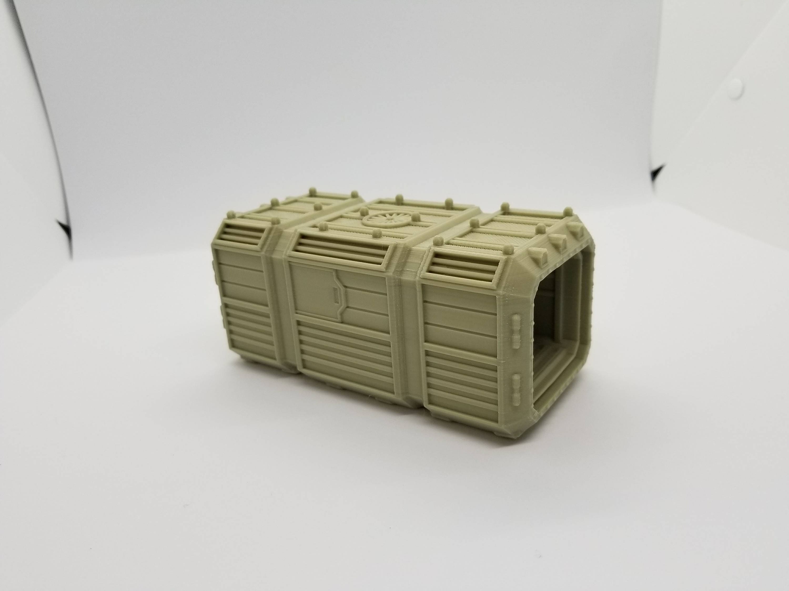 Warlayer / 3d Printed Sci-Fi Open Door Crate / 28mm Wargaming Terrain / Print to Order / Licensed Printer