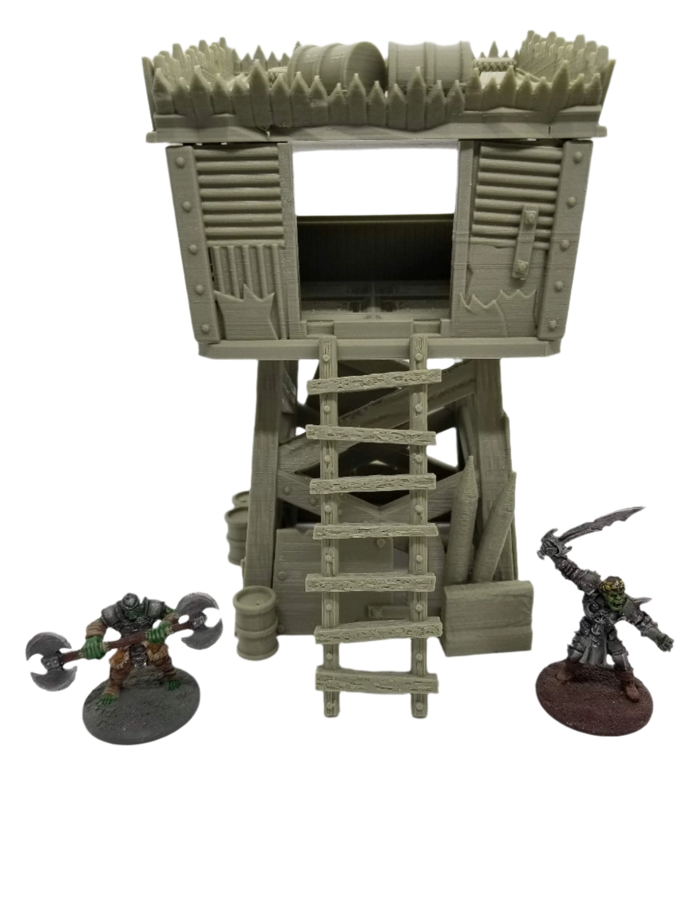 3d Printed Green Skin Lookout Tower / Corvus Games Terrain Licensed Printer / Print to Order
