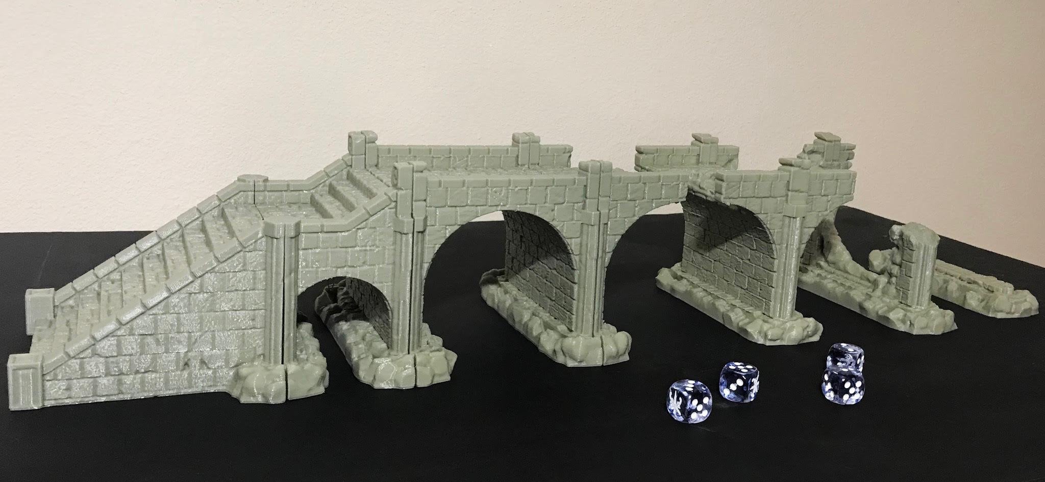 Stormguard - Ruined Bridge / 28mm Wargame / RPG 3d Printed Tabletop Terrain / RPG / Frostgrave / Age of Sigmar /