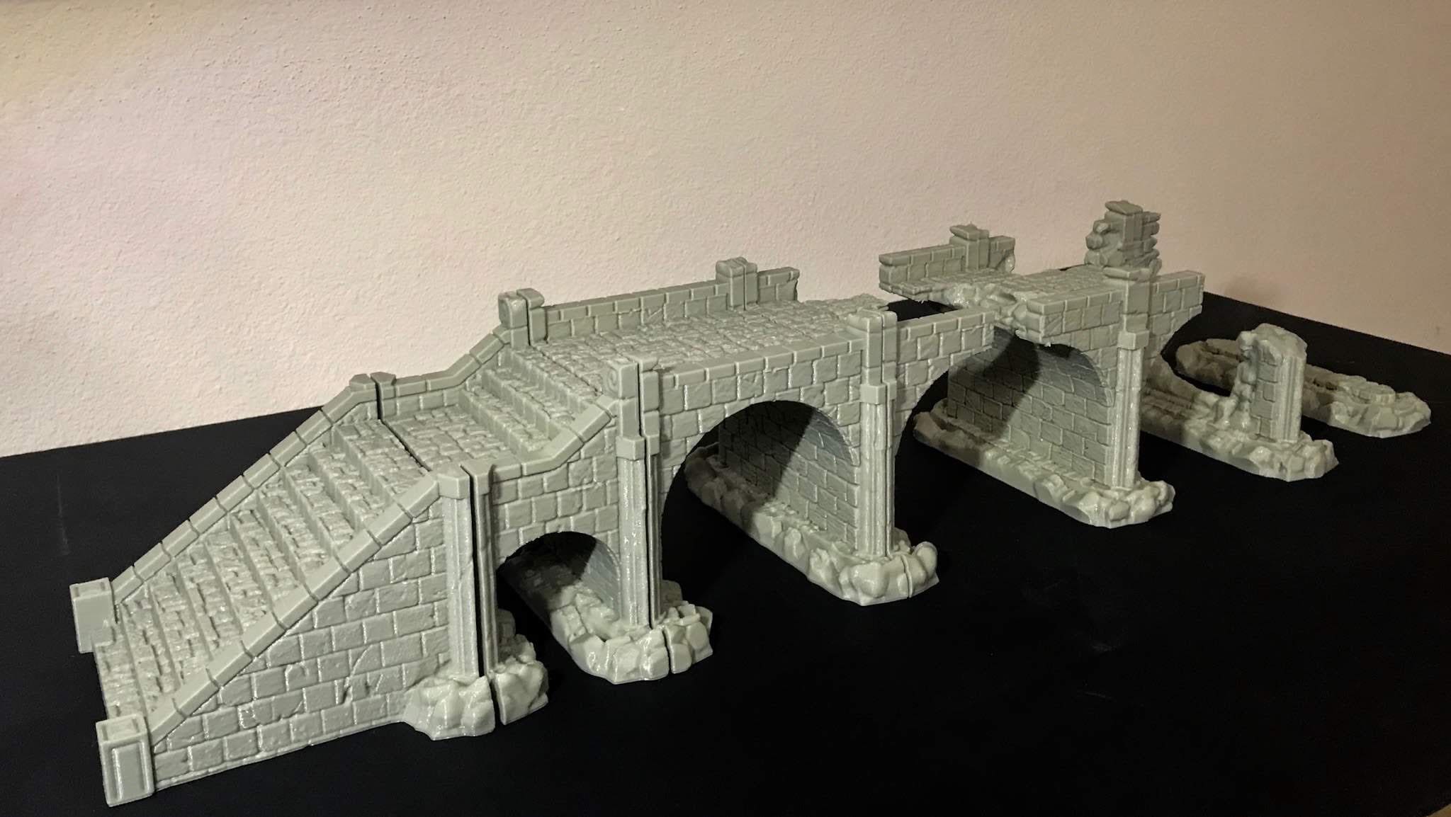 Stormguard - Ruined Bridge / 28mm Wargame / RPG 3d Printed Tabletop Terrain / RPG / Frostgrave / Age of Sigmar /