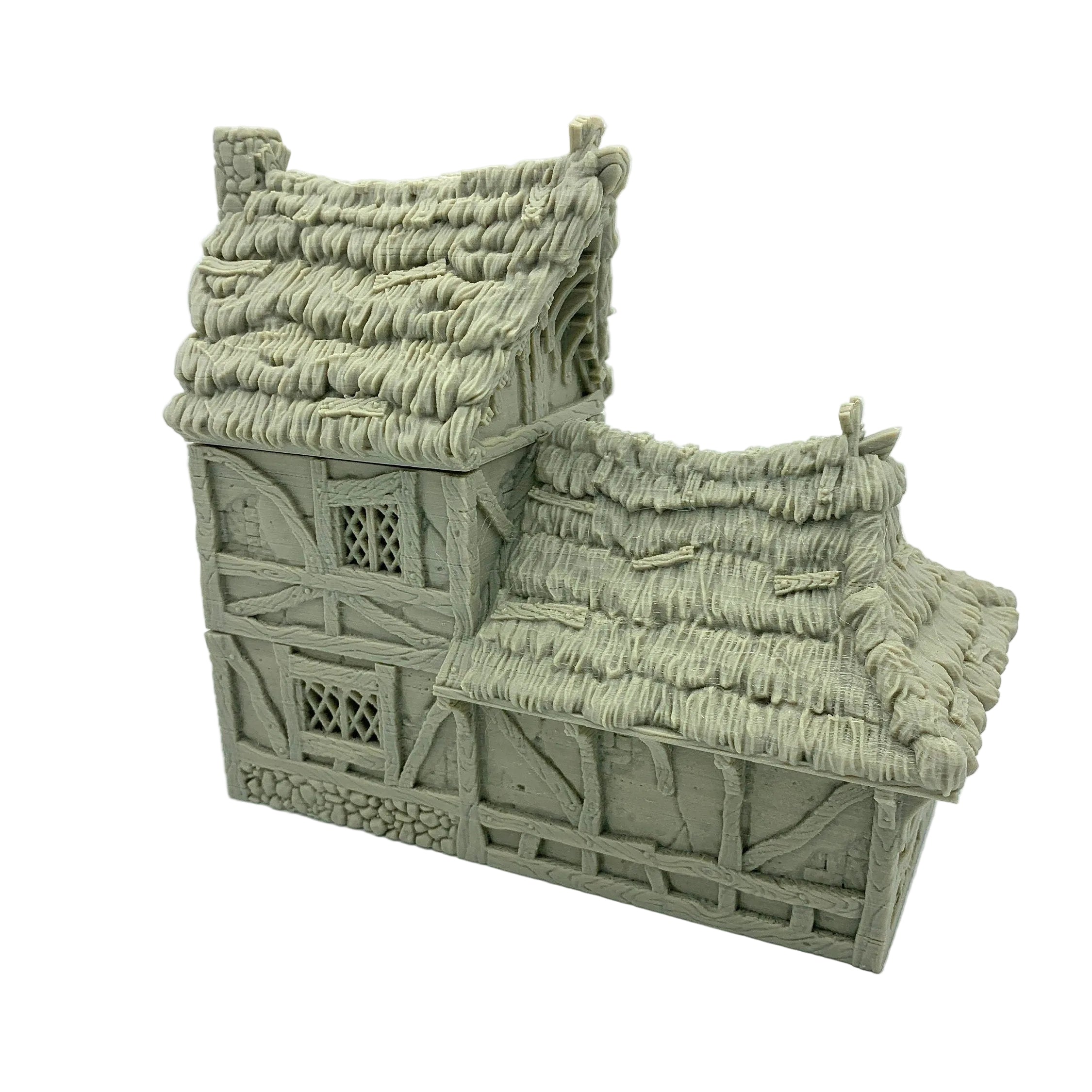 City Of Tarok - Medieval House 3 (Thatched Roof Version) / 28mm Wargame / RPG 3d Printed Tabletop Terrain