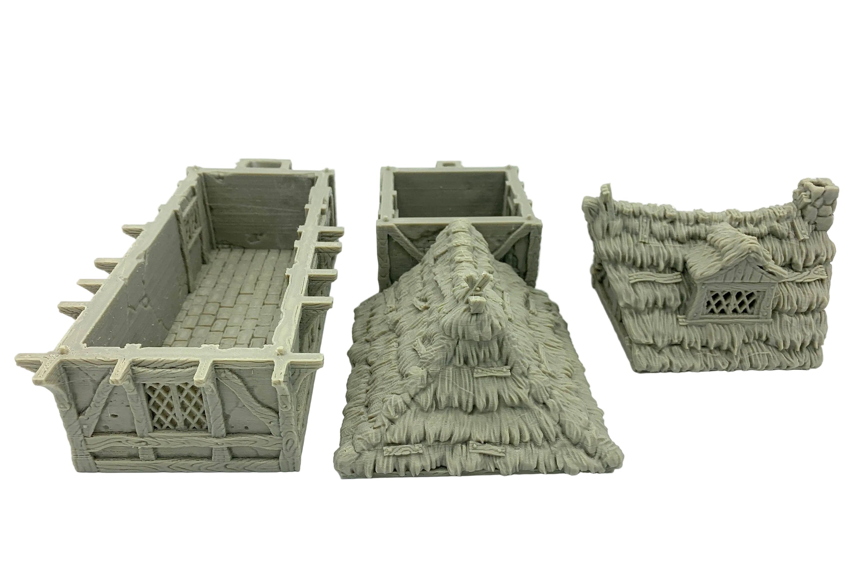 City Of Tarok - Medieval House 3 (Thatched Roof Version) / 28mm Wargame / RPG 3d Printed Tabletop Terrain