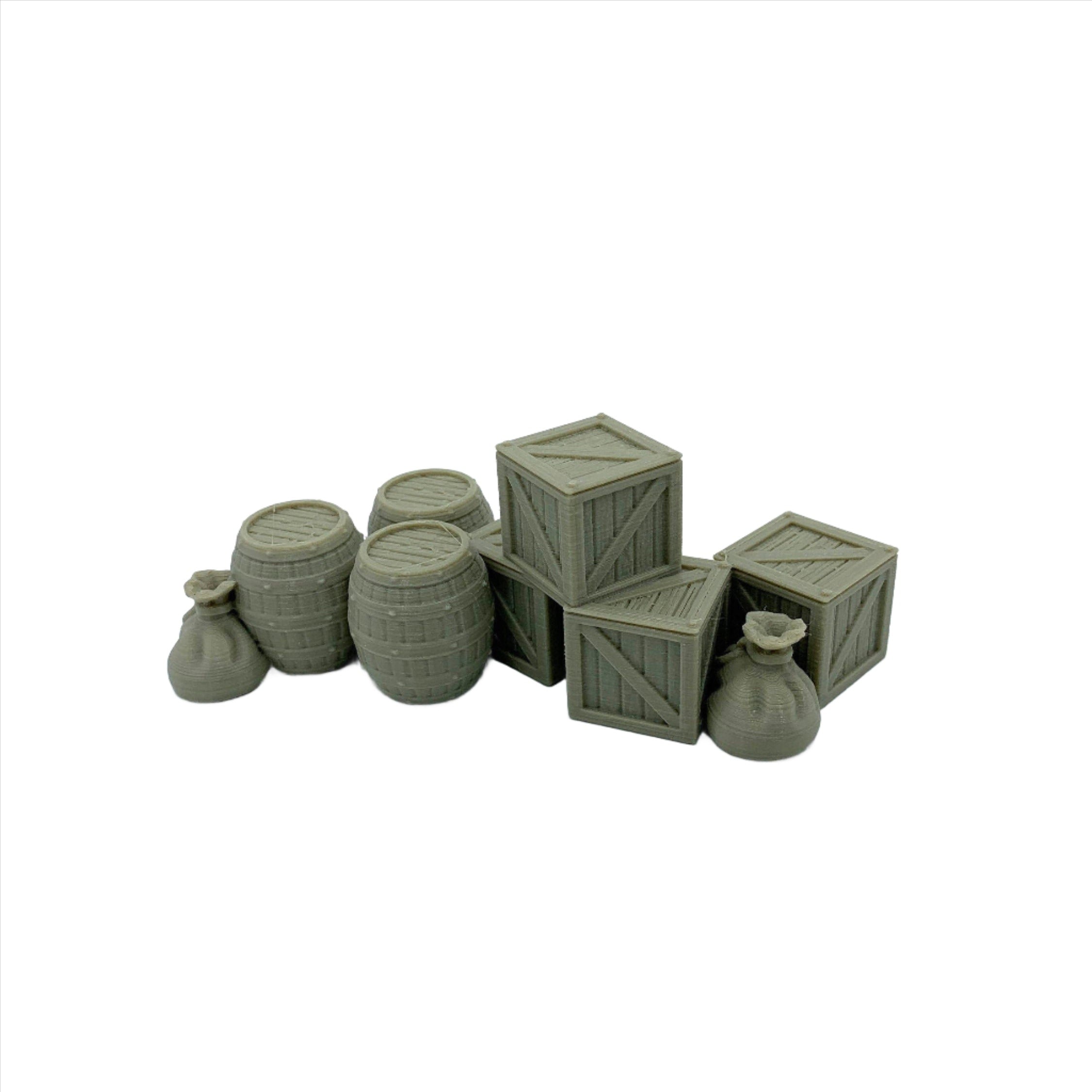 Stormguard - Barrels and Crates Scatter Terrain / 28mm Wargame / RPG 3d Printed Tabletop Wargaming Terrain