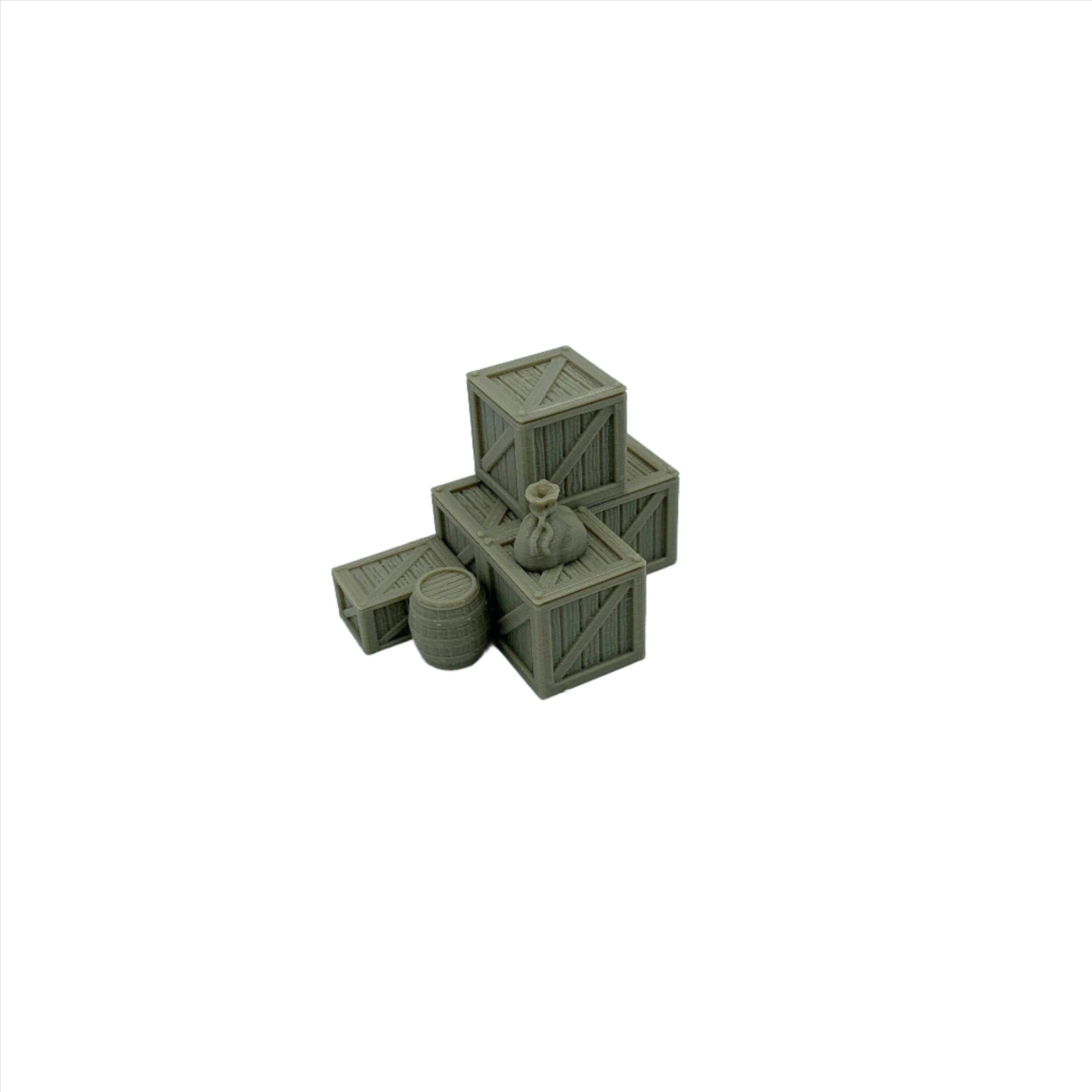 Stormguard - Barrels and Crates Scatter Terrain / 28mm Wargame / RPG 3d Printed Tabletop Wargaming Terrain