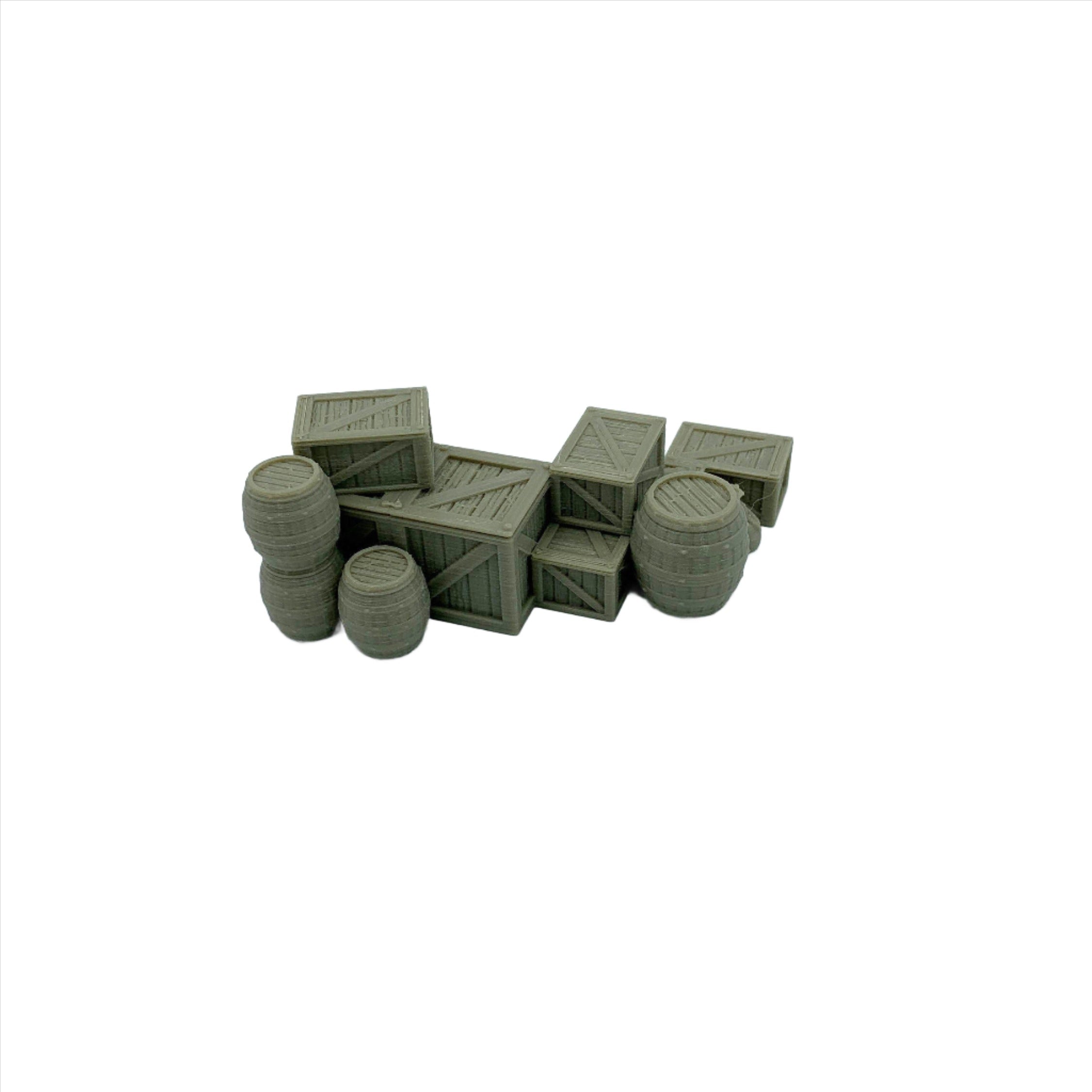 Stormguard - Barrels and Crates Scatter Terrain / 28mm Wargame / RPG 3d Printed Tabletop Wargaming Terrain