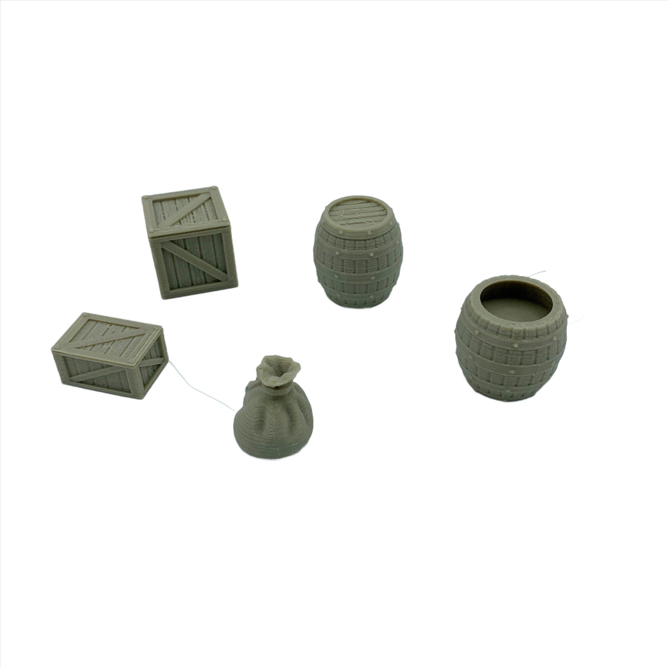 Stormguard - Barrels and Crates Scatter Terrain / 28mm Wargame / RPG 3d Printed Tabletop Wargaming Terrain