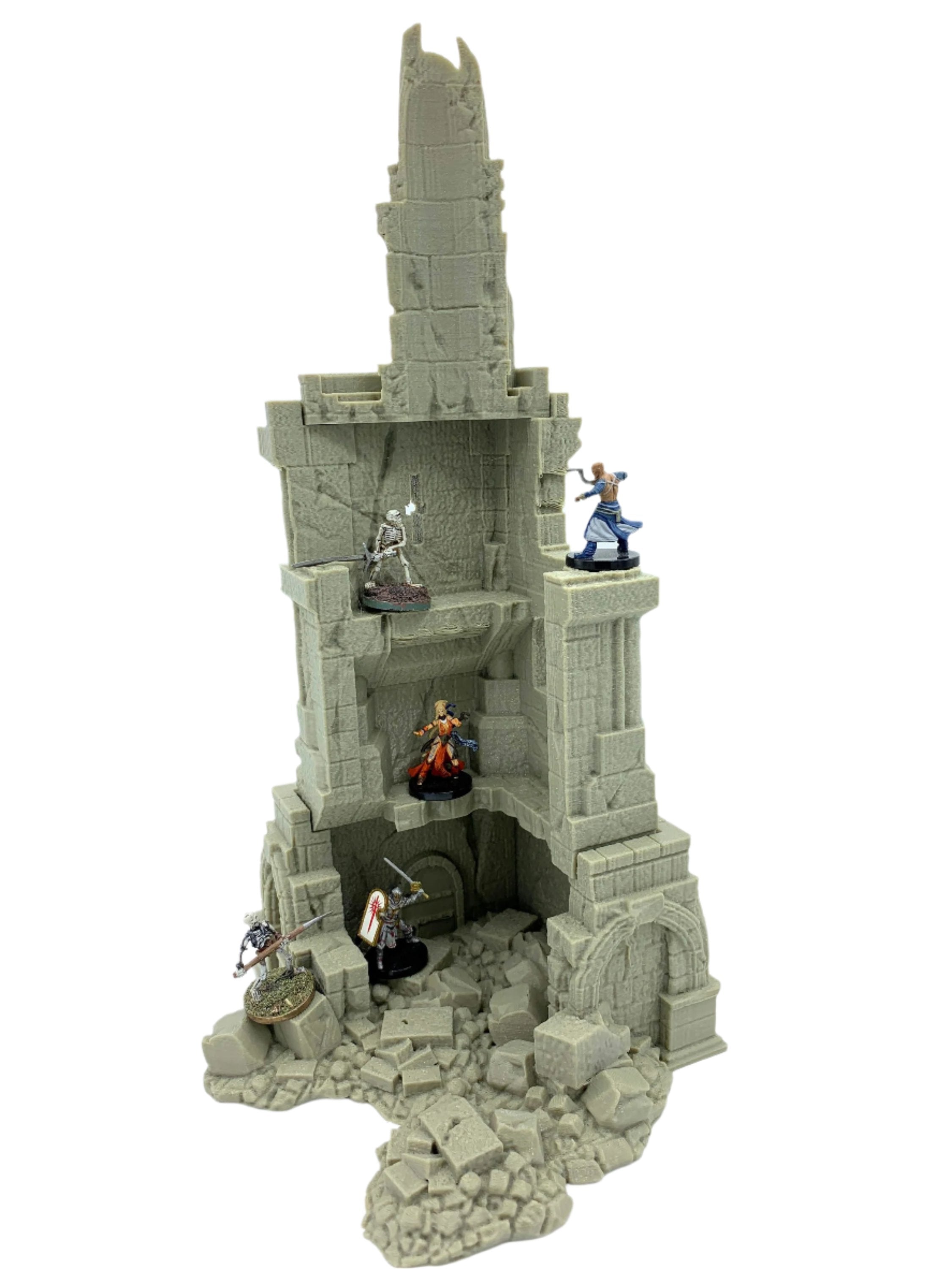 Stormguard - Ruined Tower 1 / 28mm Wargame / RPG 3d Printed Tabletop Terrain