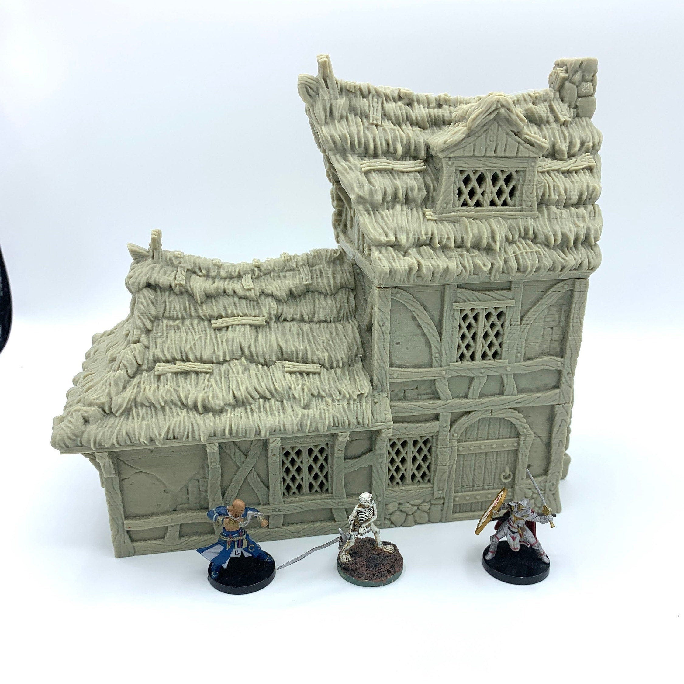 City Of Tarok - Medieval House 3 (Thatched Roof Version) / 28mm Wargame / RPG 3d Printed Tabletop Terrain