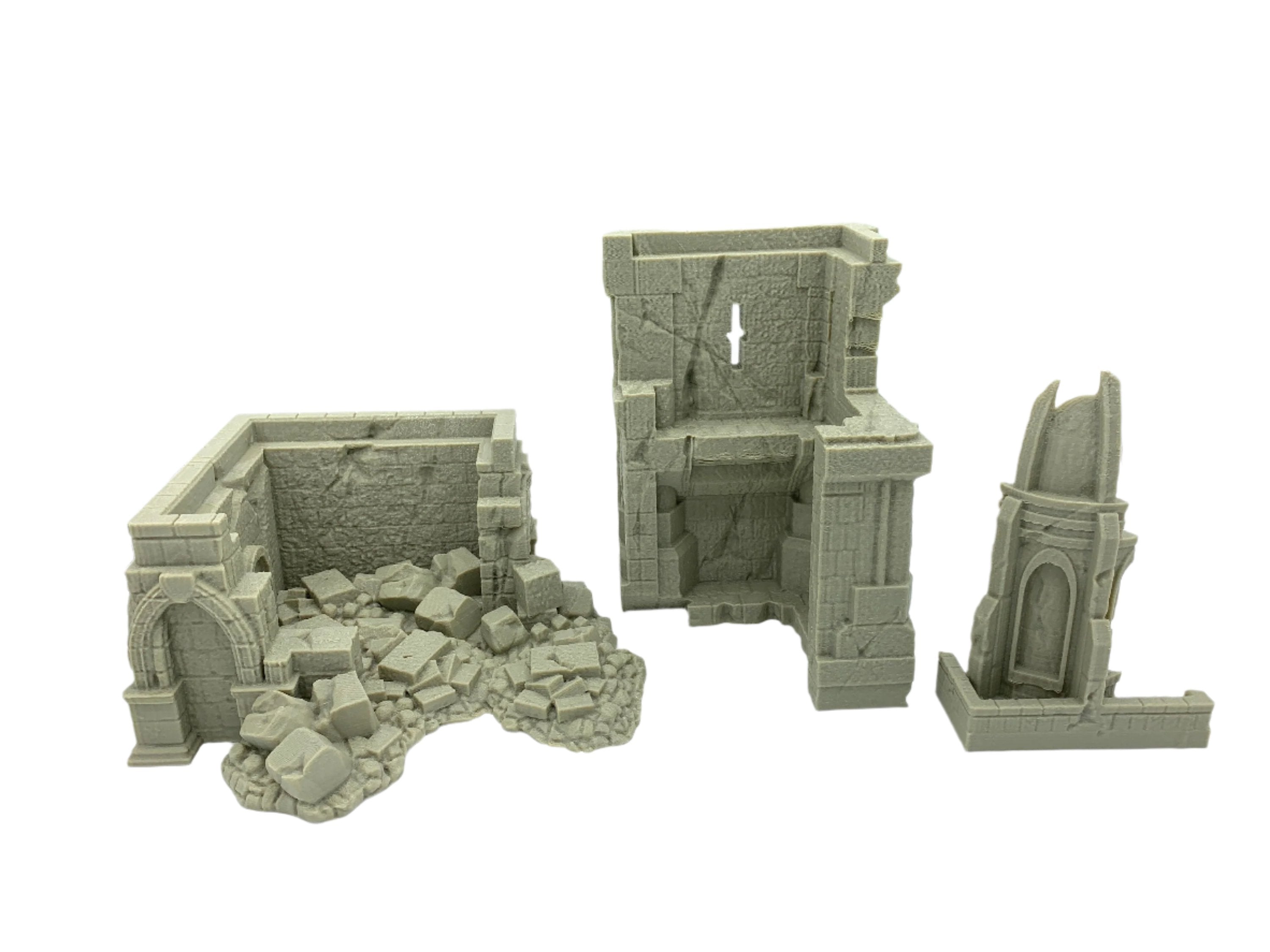 Stormguard - Ruined Tower 1 / 28mm Wargame / RPG 3d Printed Tabletop Terrain