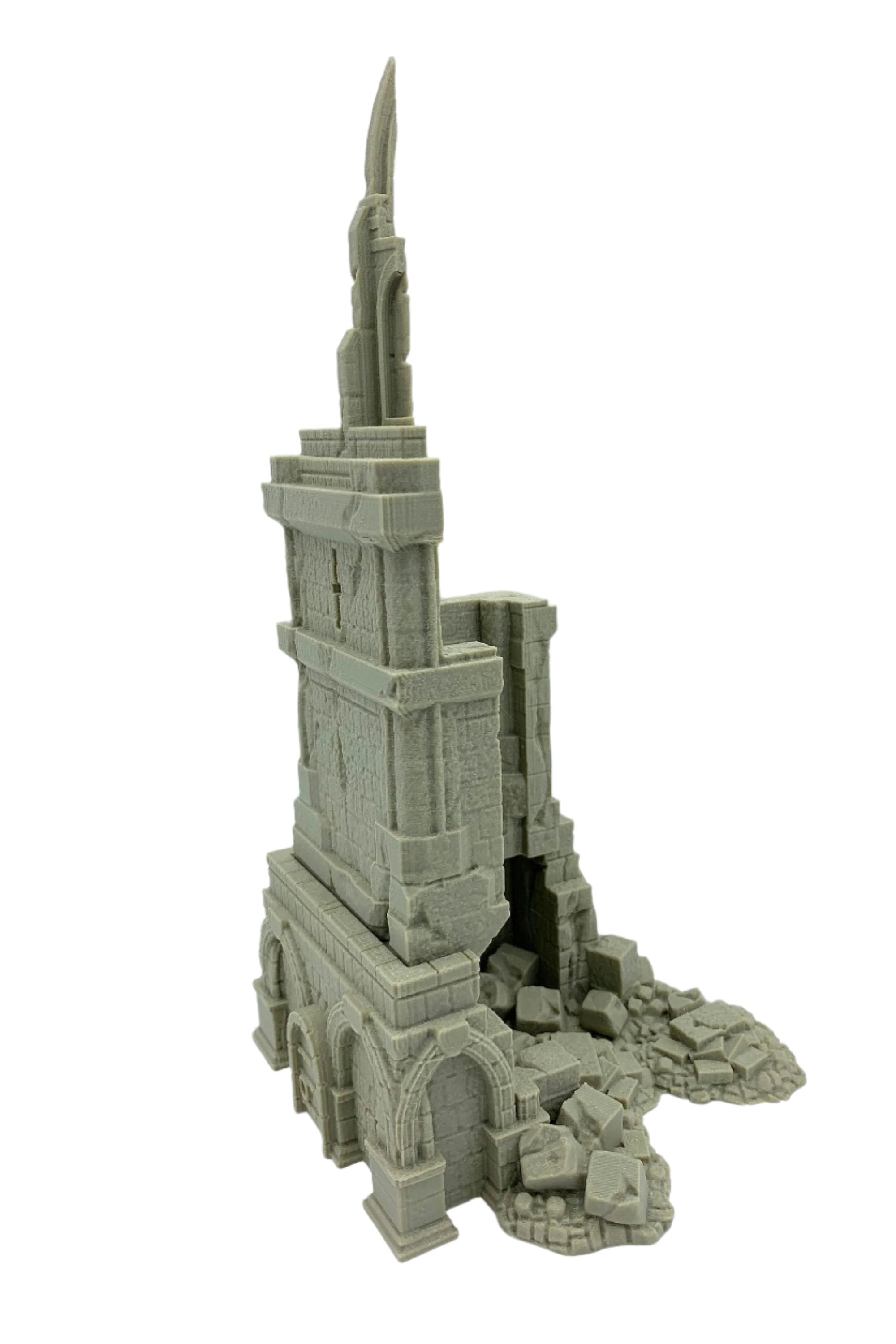 Stormguard - Ruined Tower 1 / 28mm Wargame / RPG 3d Printed Tabletop Terrain