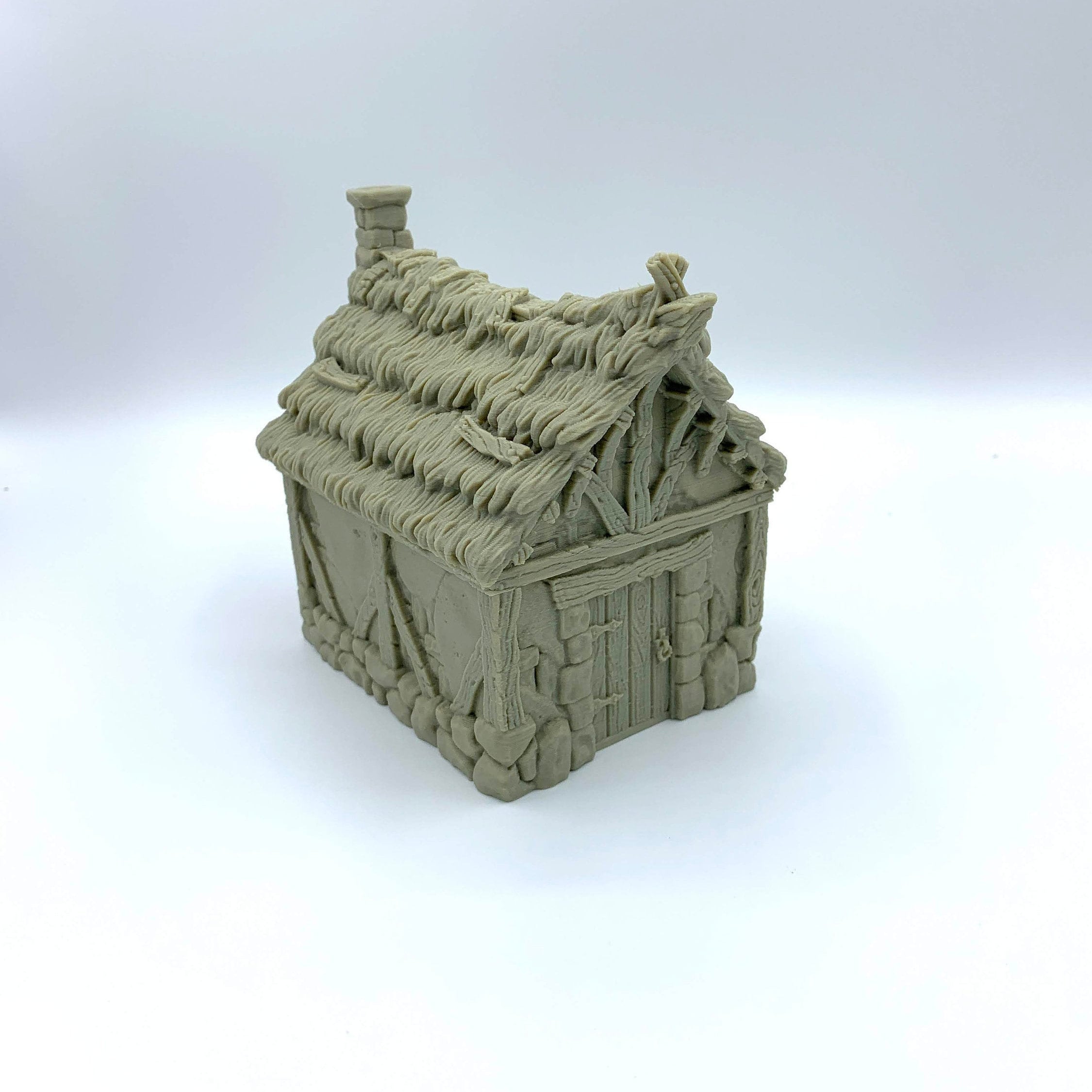 City Of Tarok - Medieval House 4 (Thatched Roof Version) / 28mm Wargame / RPG 3d Printed Tabletop Terrain