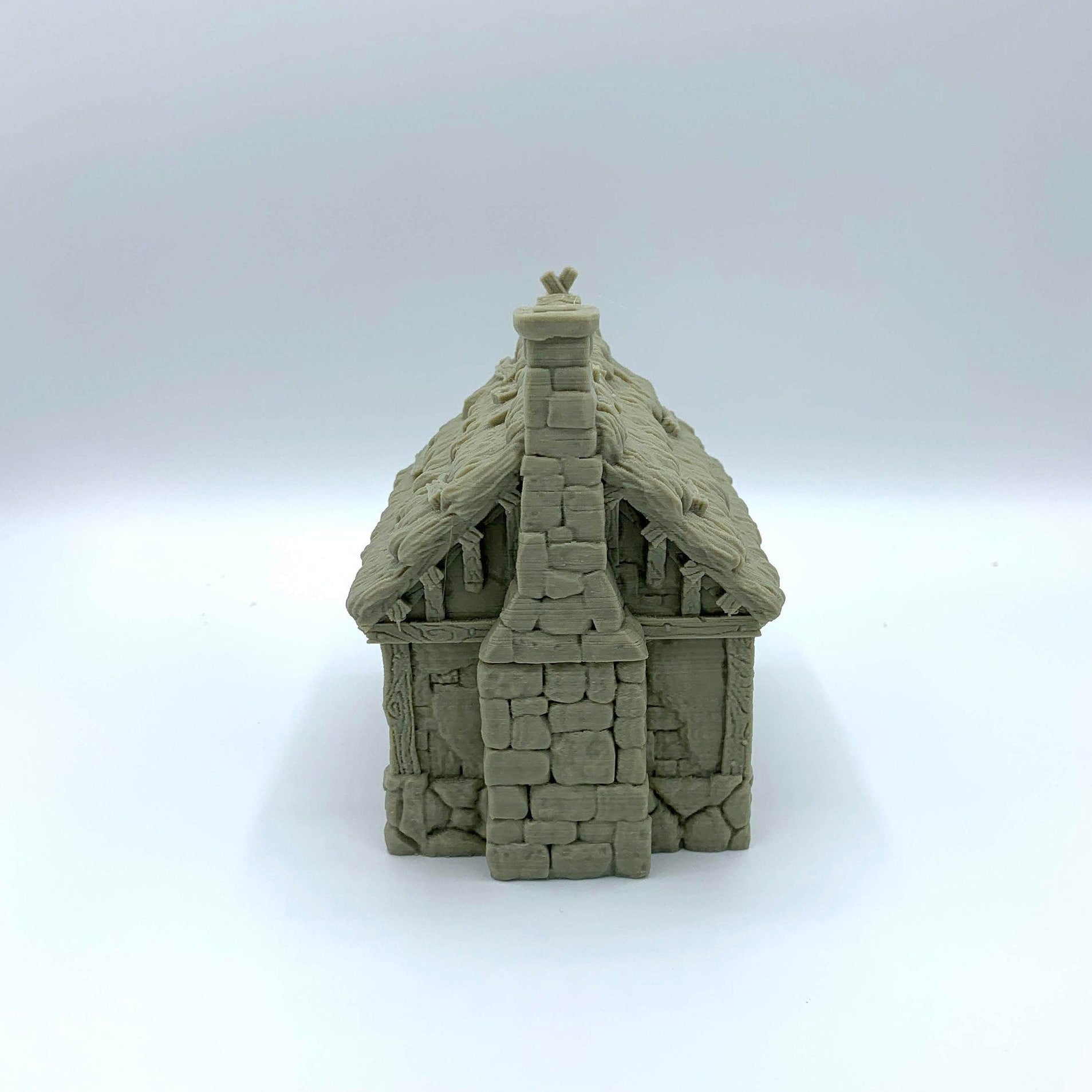 City Of Tarok - Medieval House 4 (Thatched Roof Version) / 28mm Wargame / RPG 3d Printed Tabletop Terrain