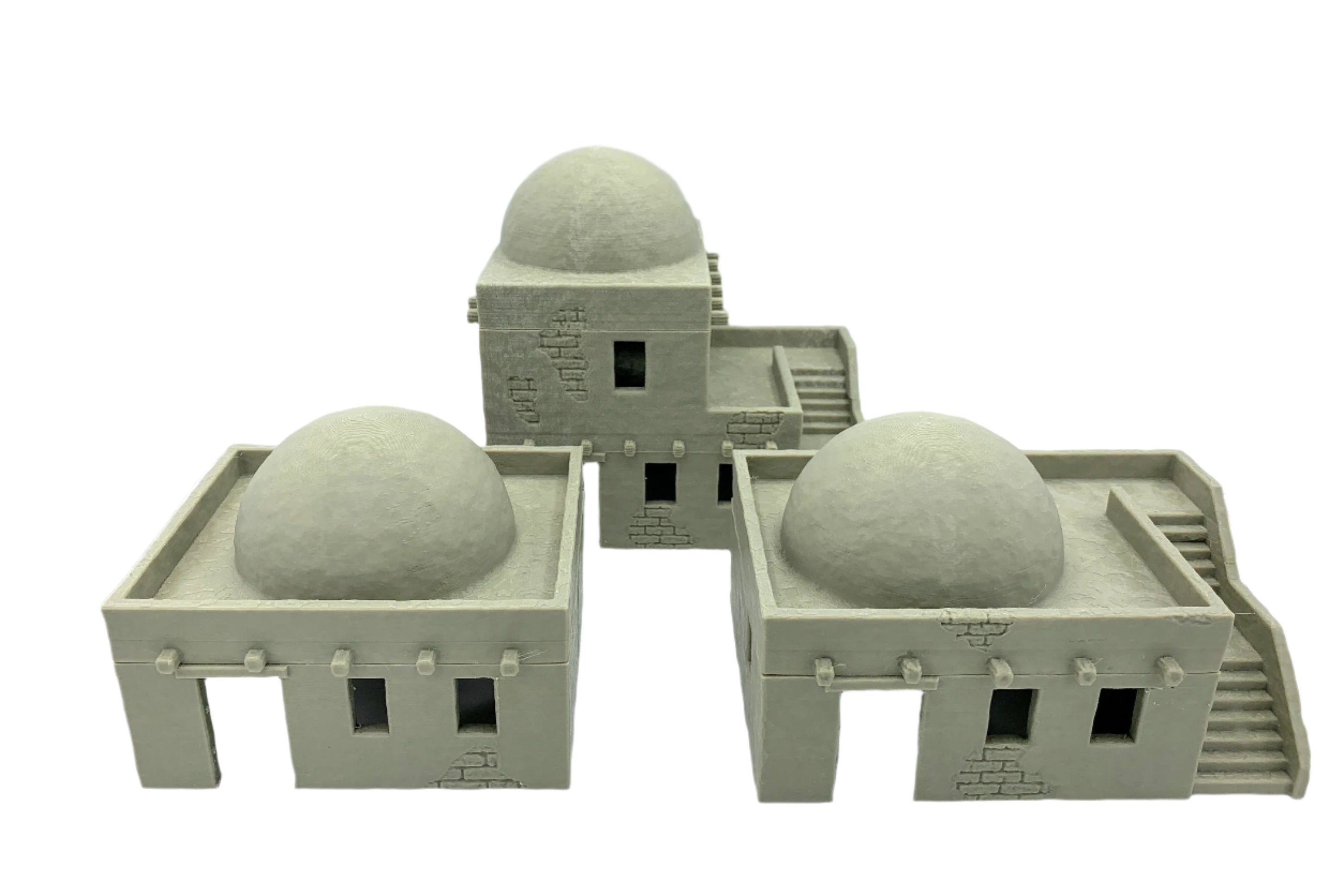 3d Printed Desert House Set Domed Roof Version / SW Legion, Sci-Fi, Historical / Tabletop Wargaming Terrain / Print to Order