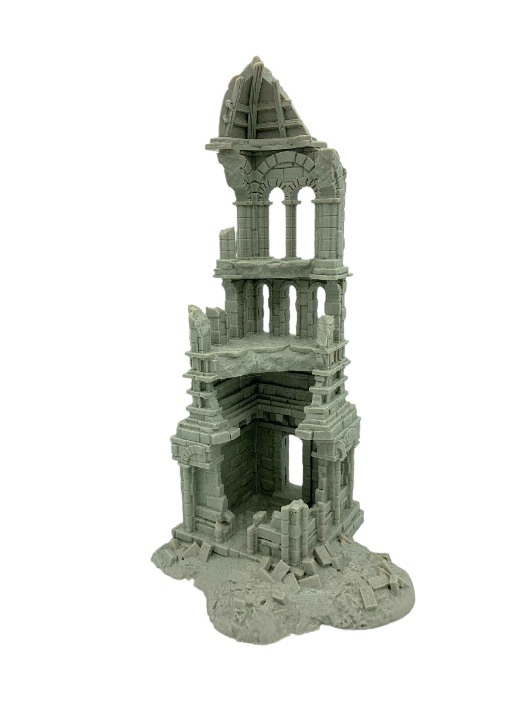 Arkenfel Ruined Tower 1 / Dark Realms Terrain / RPG and Wargame 3d Printed Tabletop Terrain / Licensed Printer