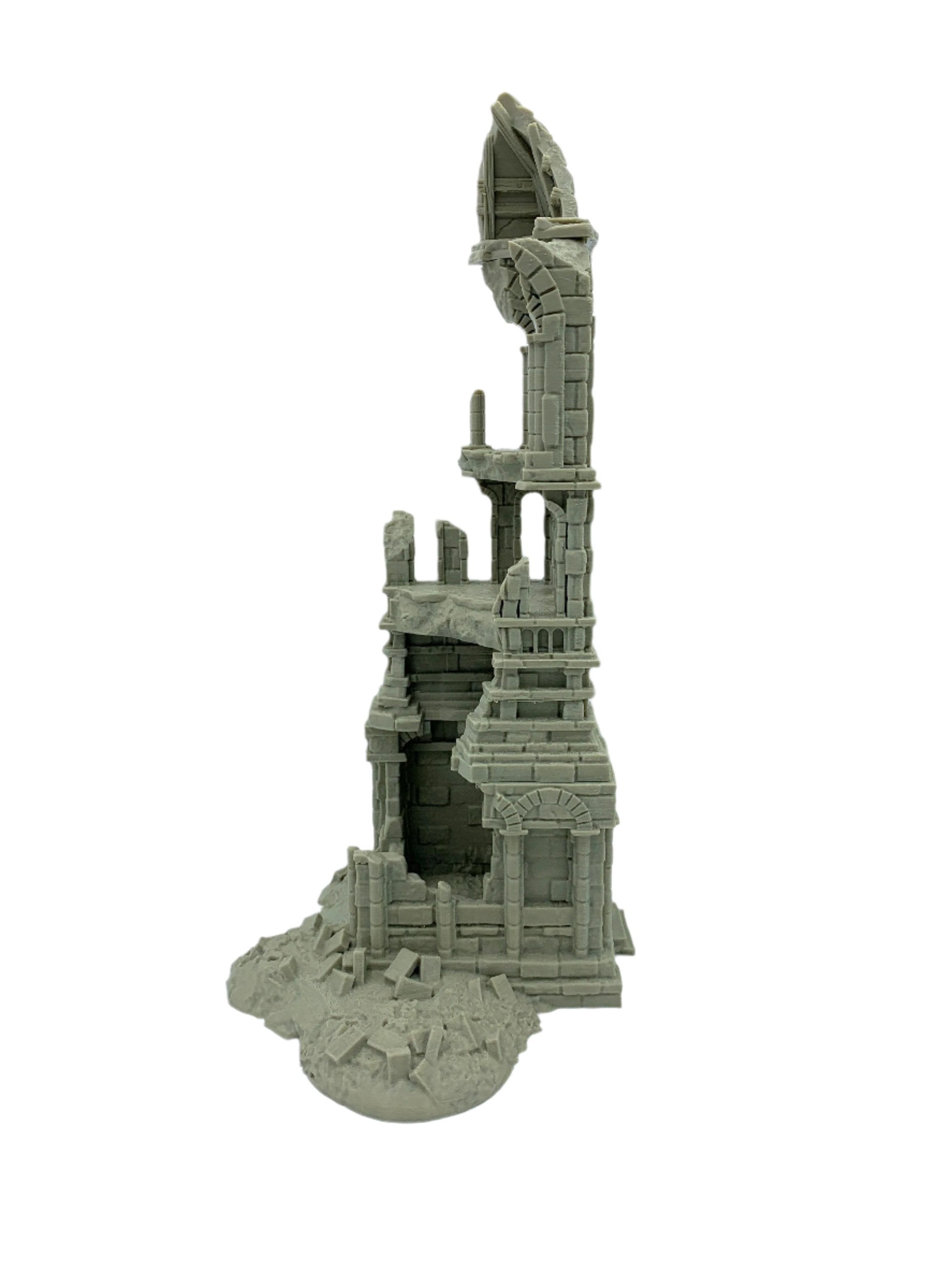 Arkenfel Ruined Tower 1 / Dark Realms Terrain / RPG and Wargame 3d Printed Tabletop Terrain / Licensed Printer