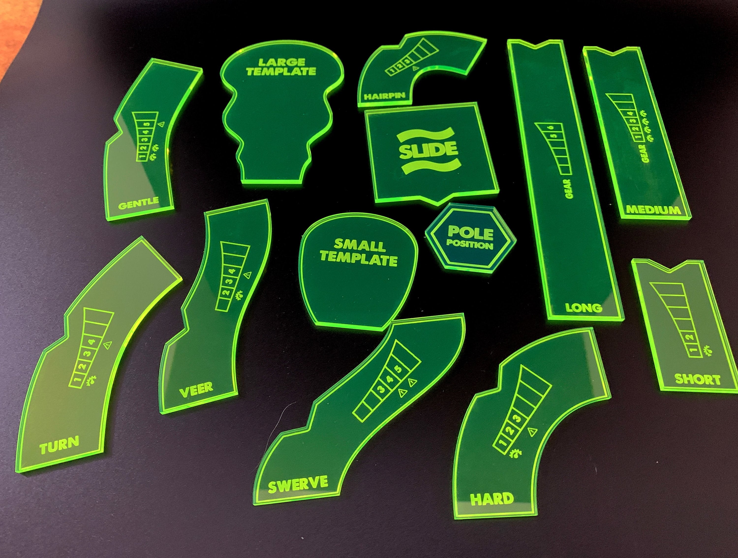 Gaslands Maneuver Templates / Laser Engraved / Multiple Colors / Friends of Gaslands