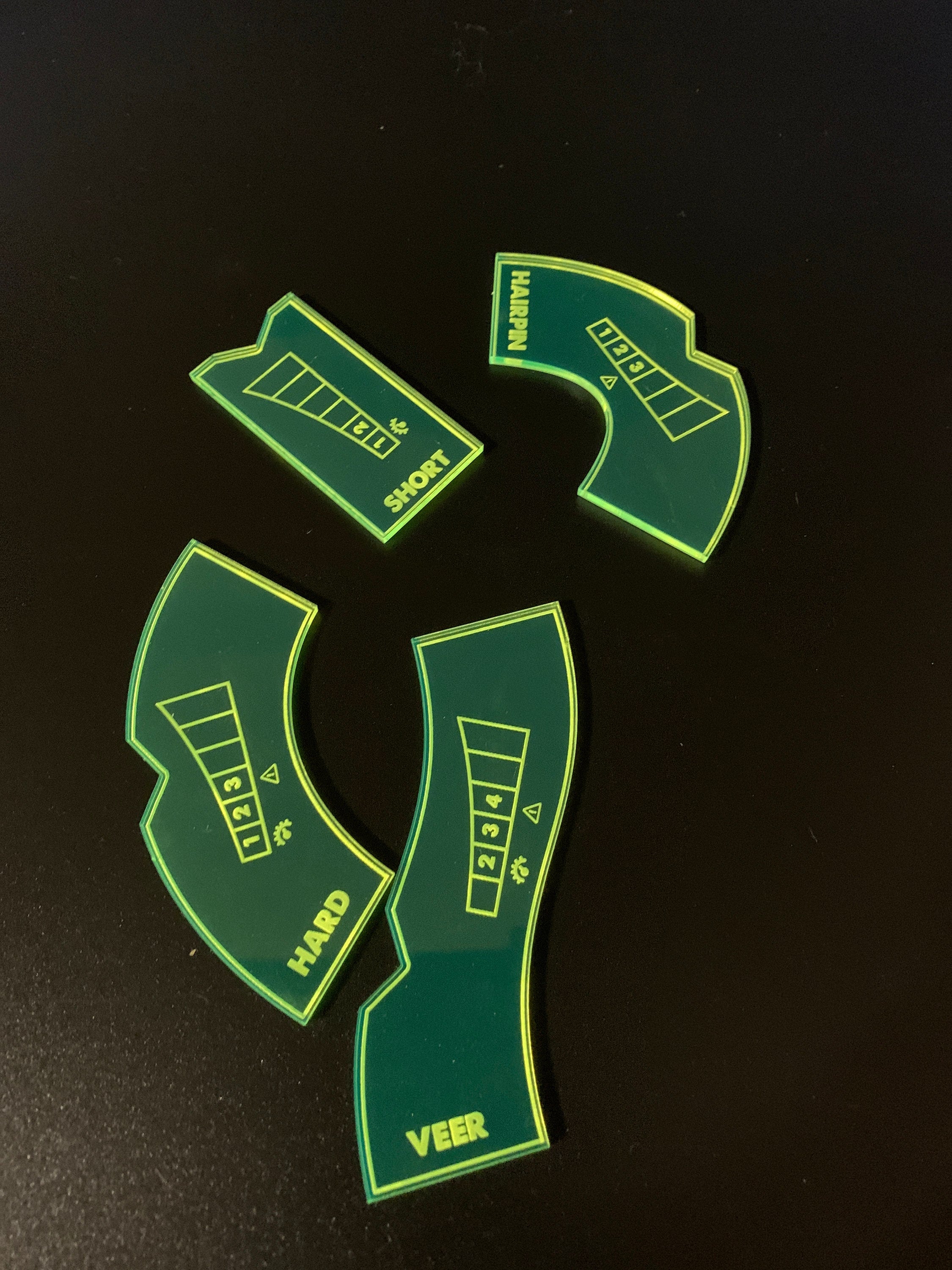 Gaslands Maneuver Templates / Laser Engraved / Multiple Colors / Friends of Gaslands