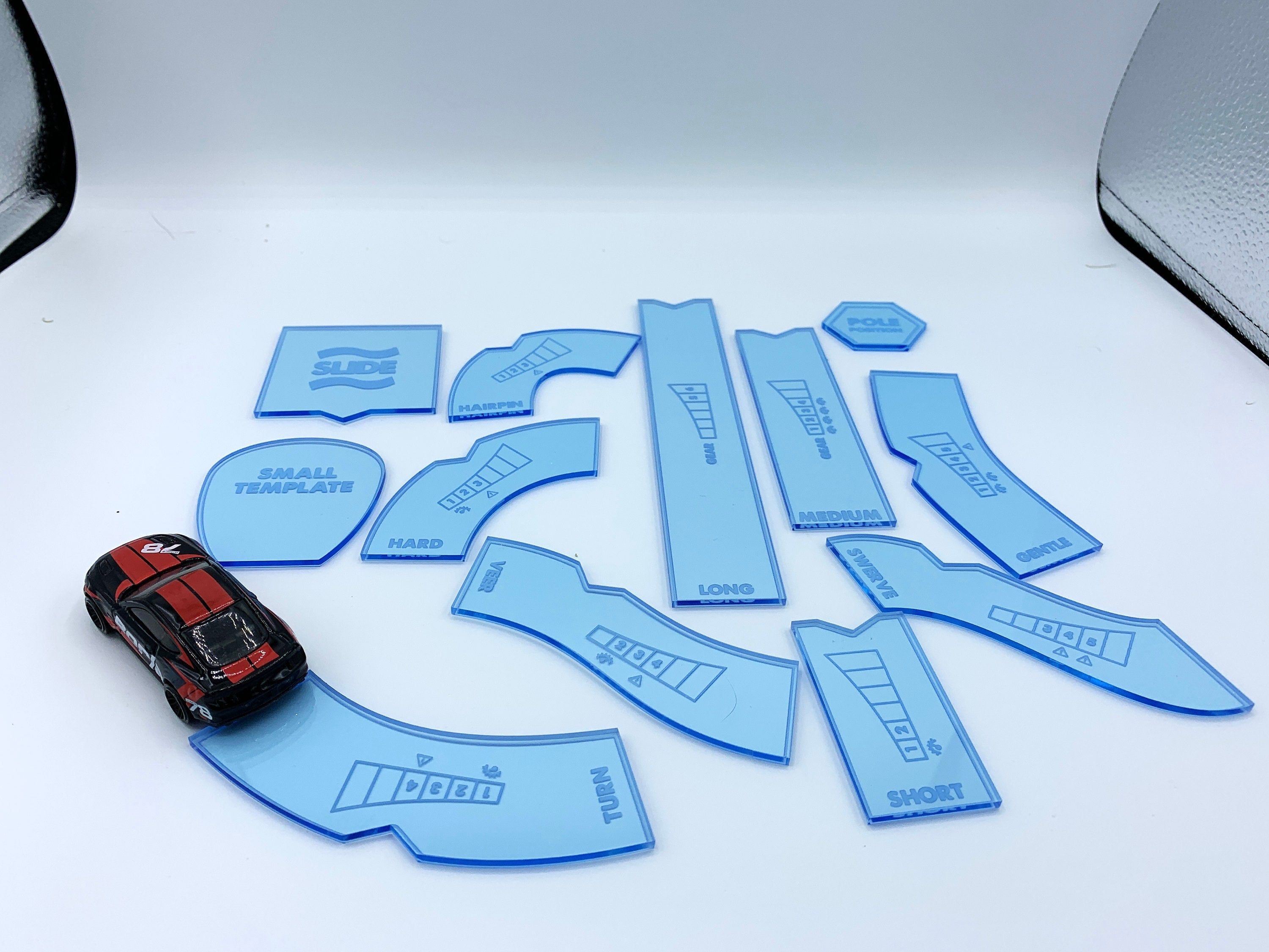 Gaslands Maneuver Templates / Laser Engraved / Multiple Colors / Friends of Gaslands