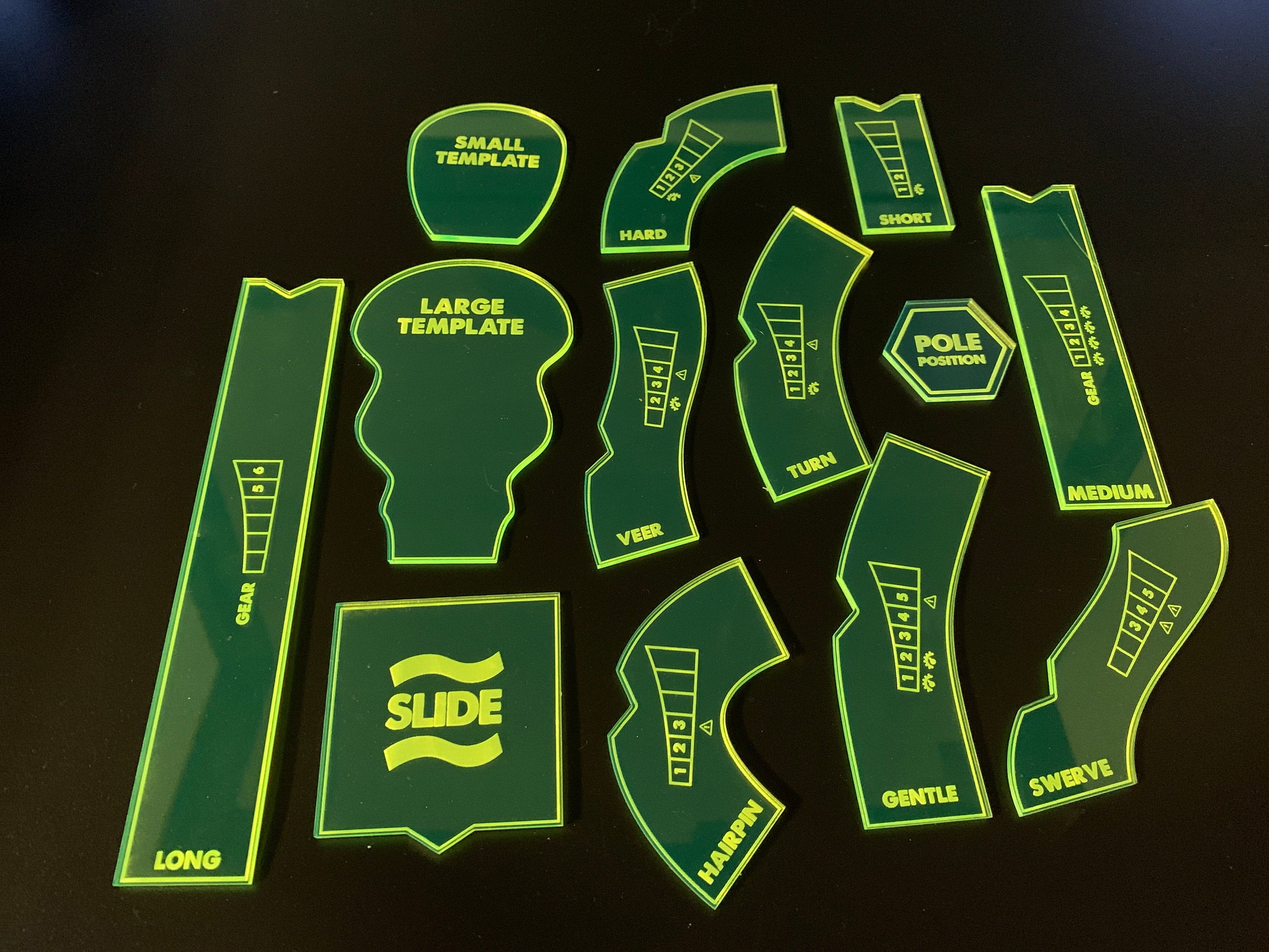 Gaslands Maneuver Templates / Laser Engraved / Multiple Colors / Friends of Gaslands
