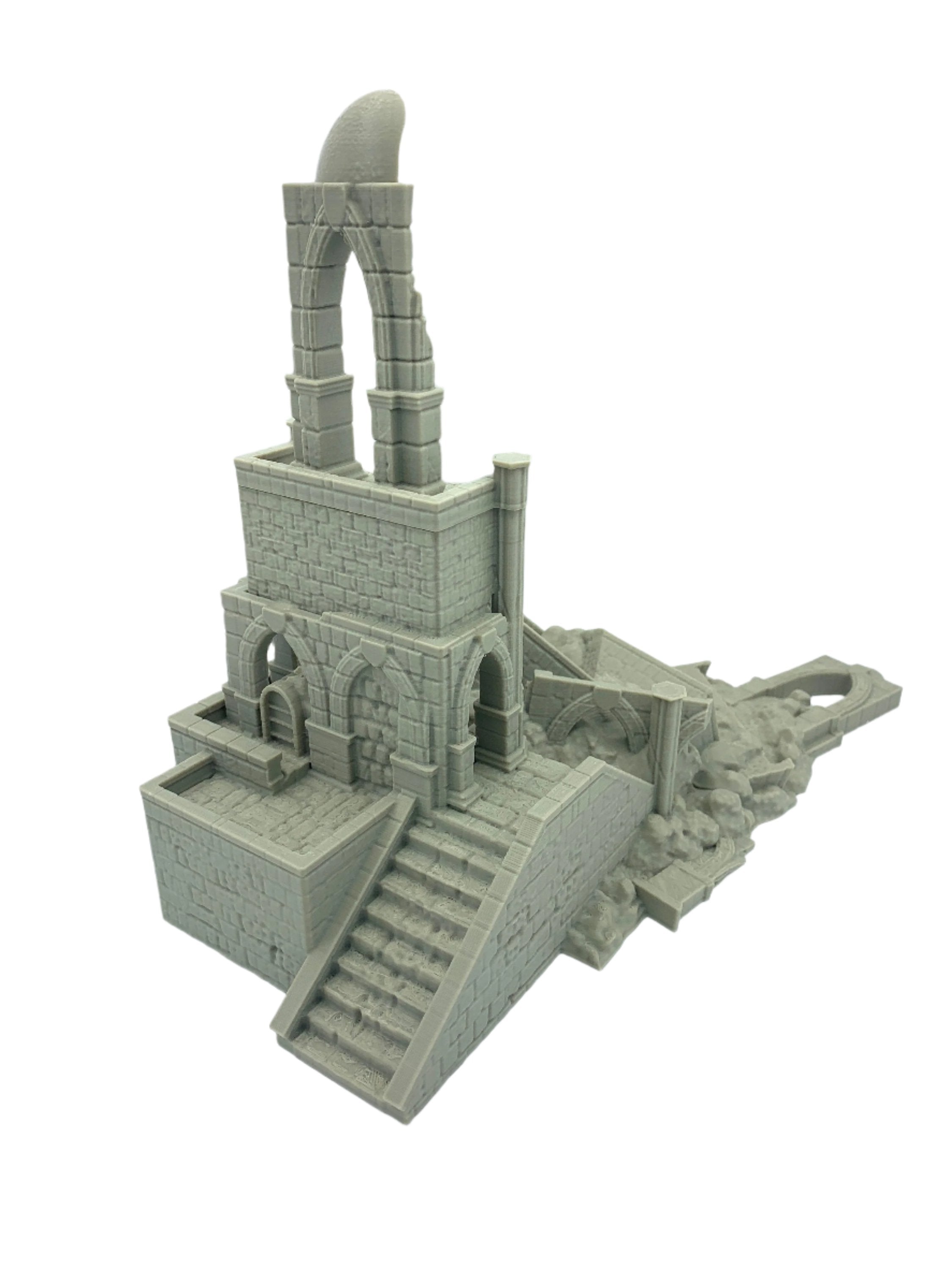 RM Studios Fallen Tower / 28mm Wargame / RPG 3d Printed Tabletop Terrain