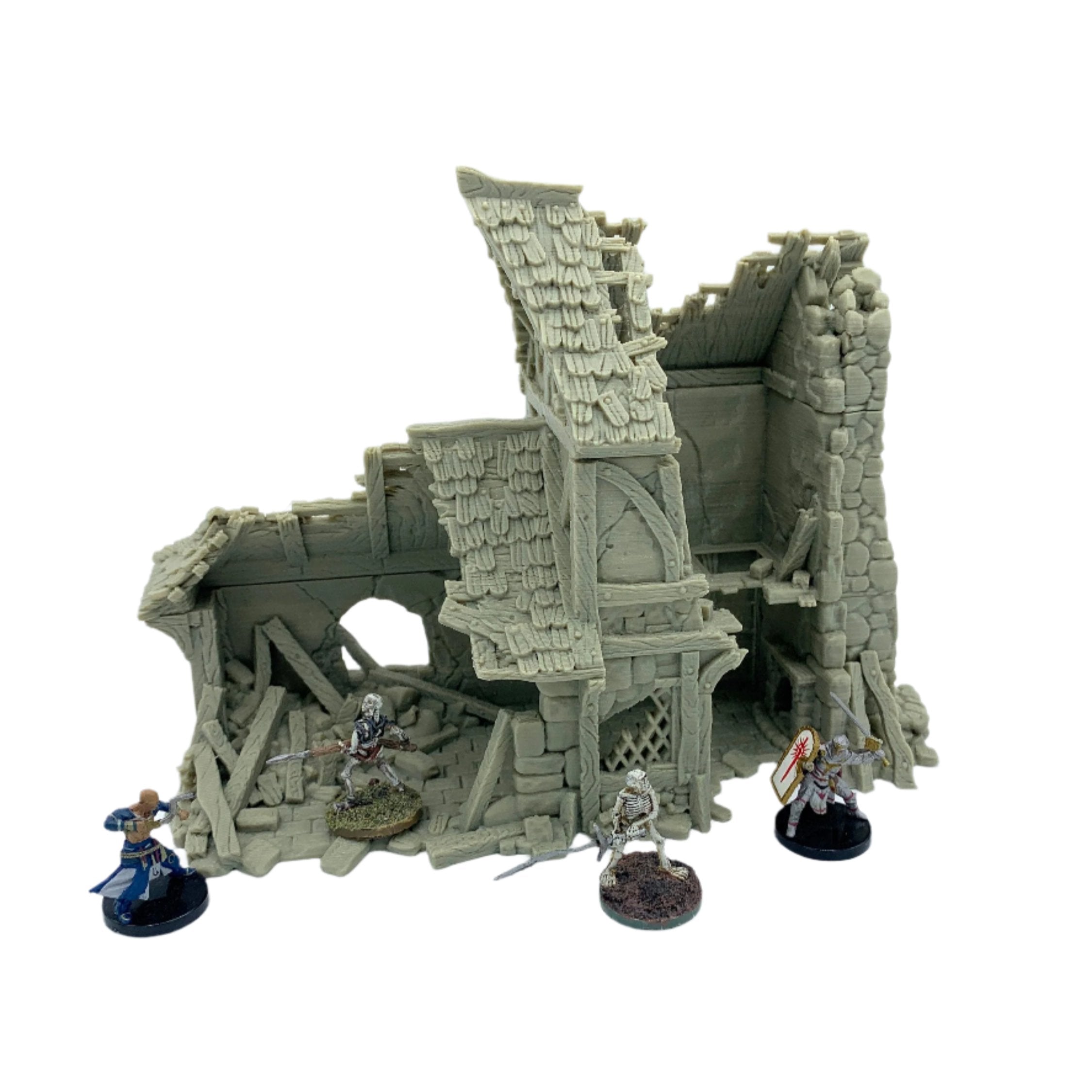 City Of Tarok - Ruined Medieval House 2 / 28mm Wargame / RPG 3d Printed Tabletop Terrain