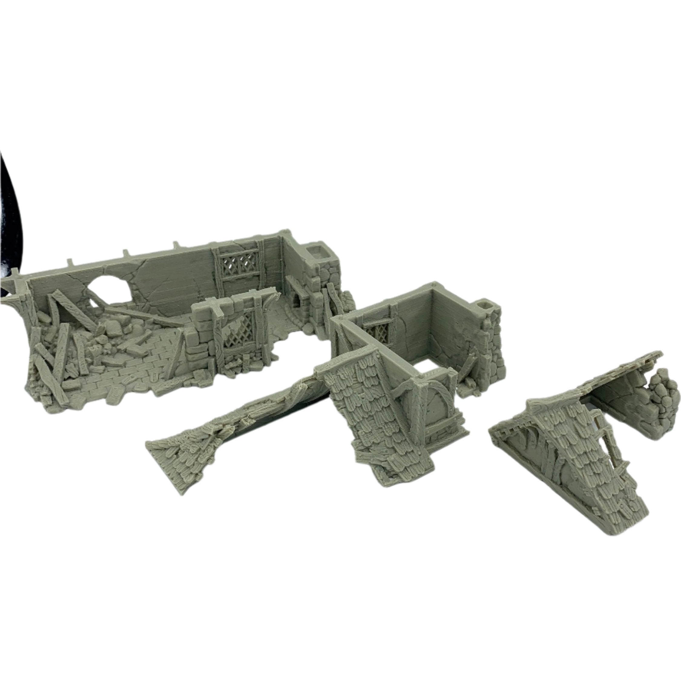 City Of Tarok - Ruined Medieval House 2 / 28mm Wargame / RPG 3d Printed Tabletop Terrain