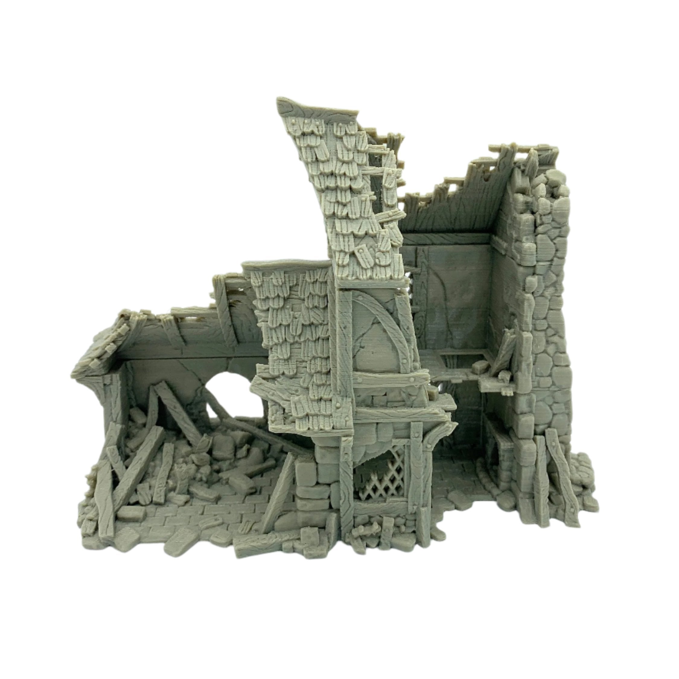City Of Tarok - Ruined Medieval House 2 / 28mm Wargame / RPG 3d Printed Tabletop Terrain
